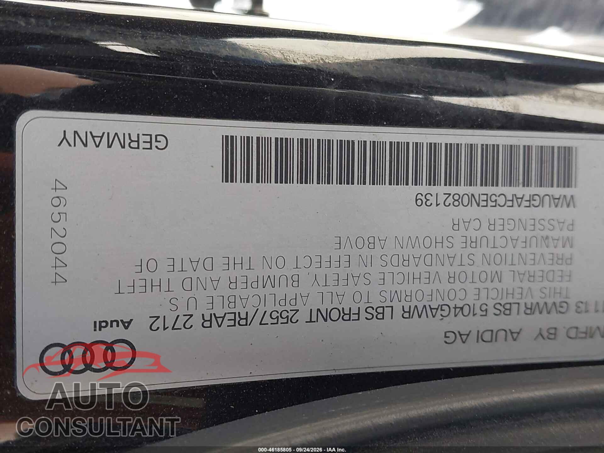 AUDI A6 2014 - WAUGFAFC5EN082139