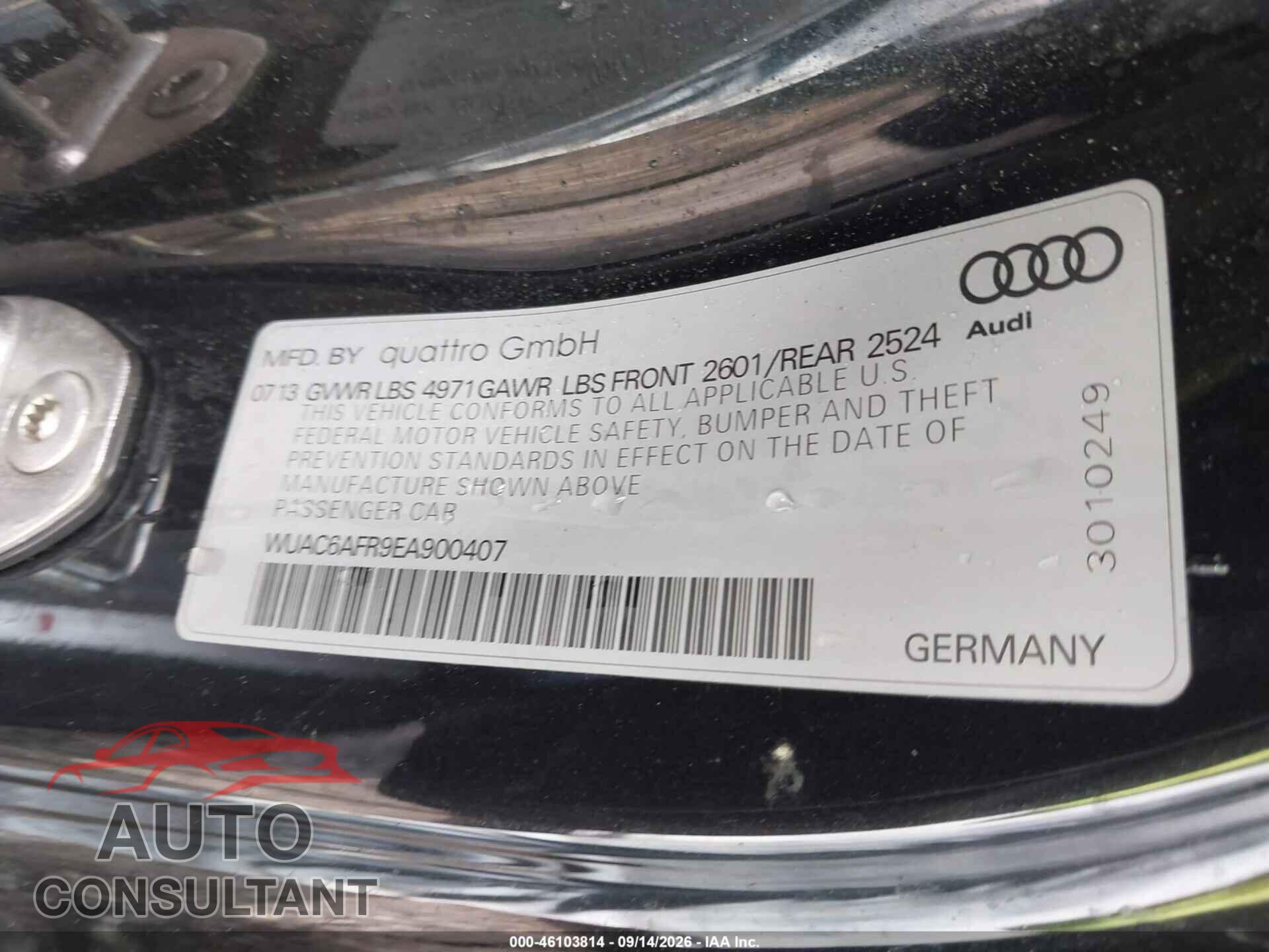 AUDI RS 5 2014 - WUAC6AFR9EA900407