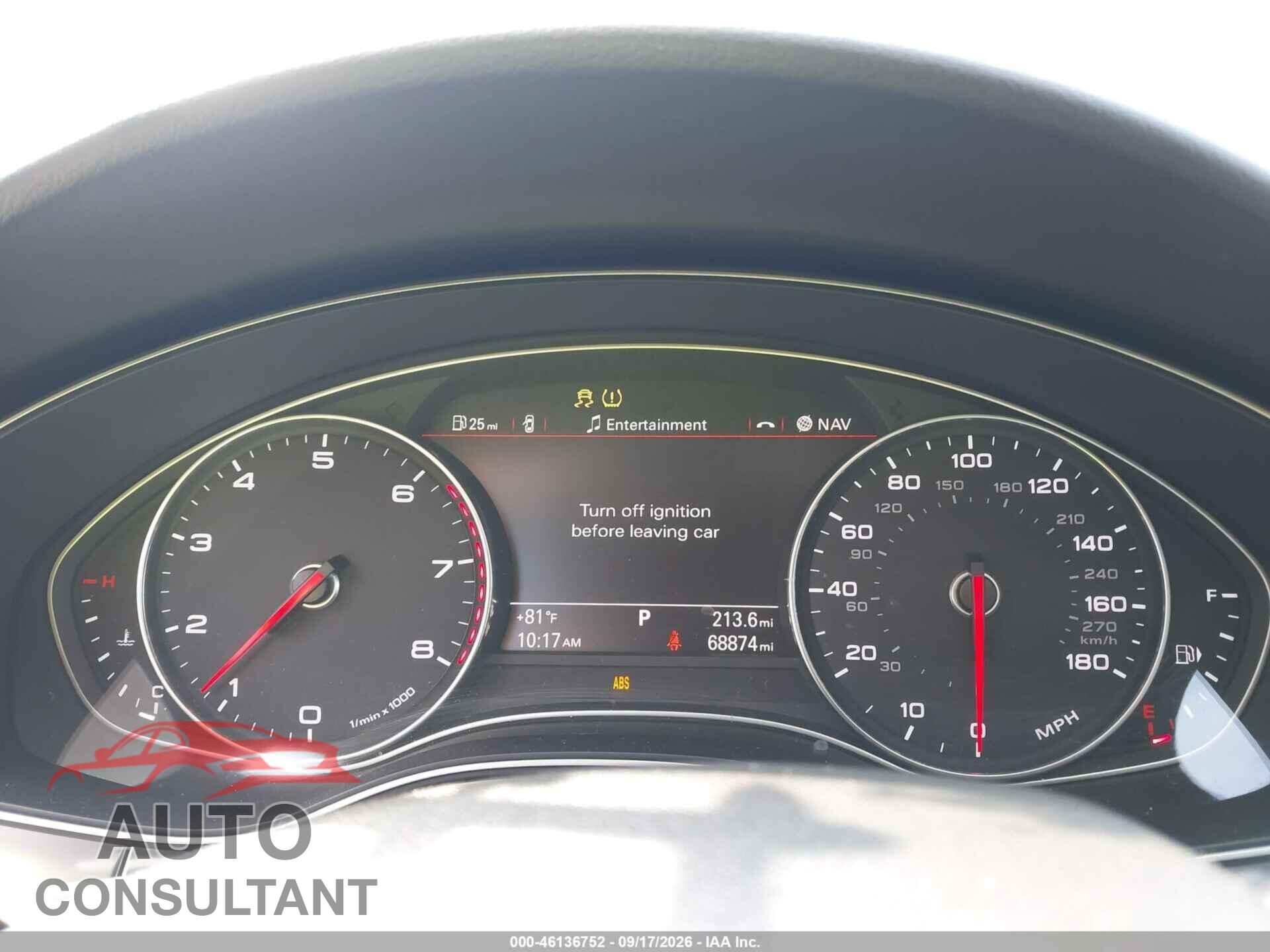 AUDI A6 2013 - WAUGFAFC4DN085886