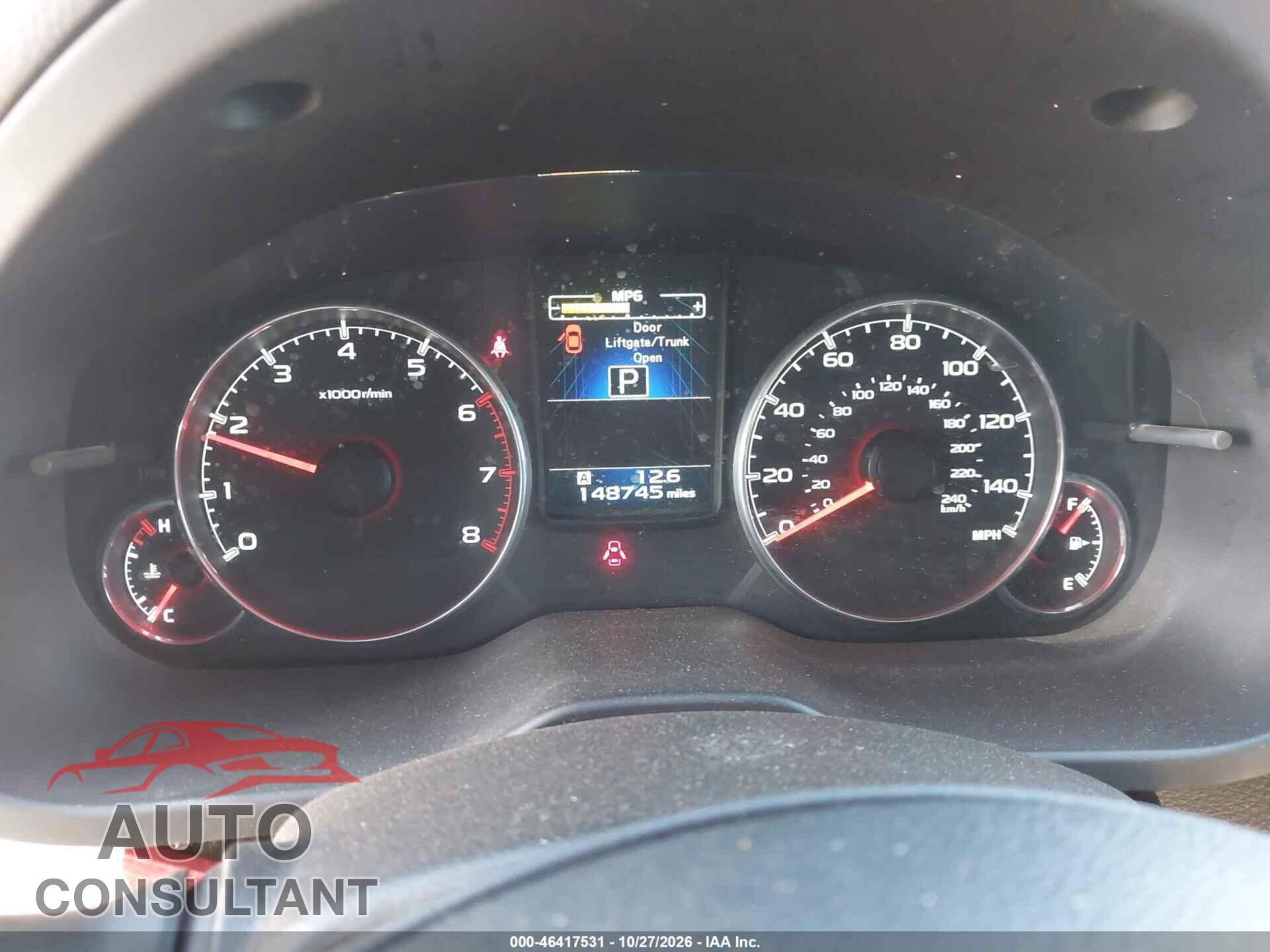 SUBARU OUTBACK 2013 - 4S4BRBLC0D3319351