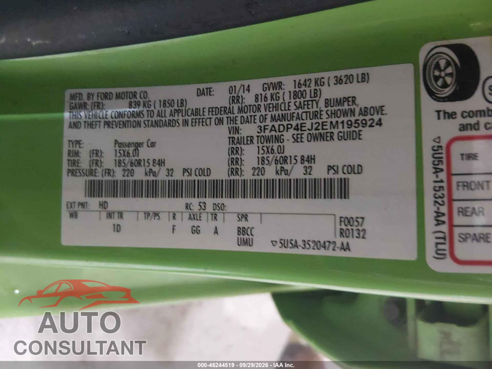 FORD FIESTA 2014 - 3FADP4EJ2EM195924
