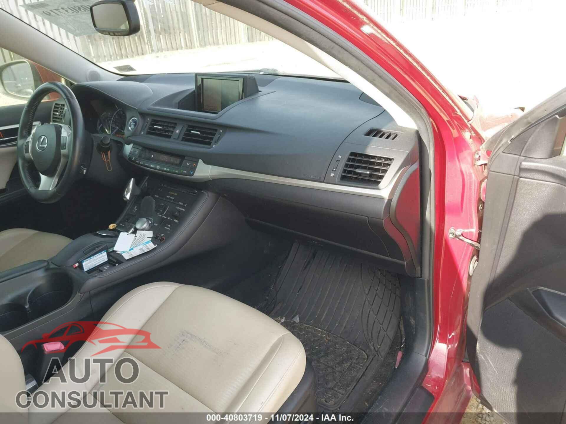 LEXUS CT 200H 2013 - JTHKD5BH1D2149295