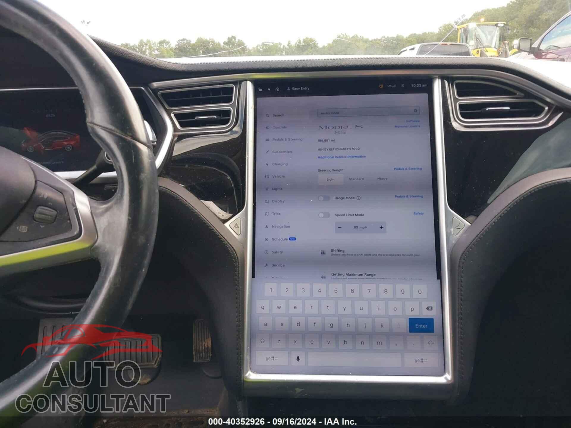 TESLA MODEL S 2013 - 5YJSA1CN4DFP27099