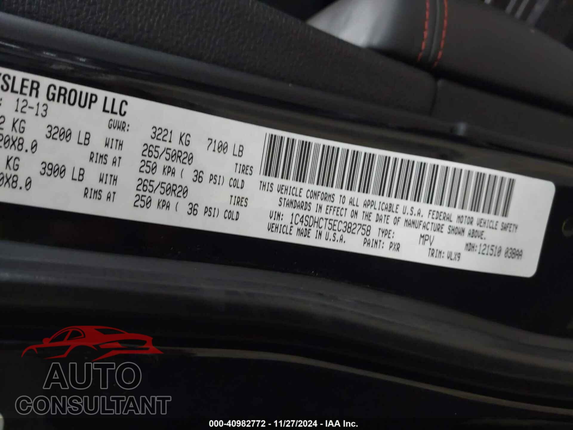 DODGE DURANGO 2014 - 1C4SDHCT5EC382758