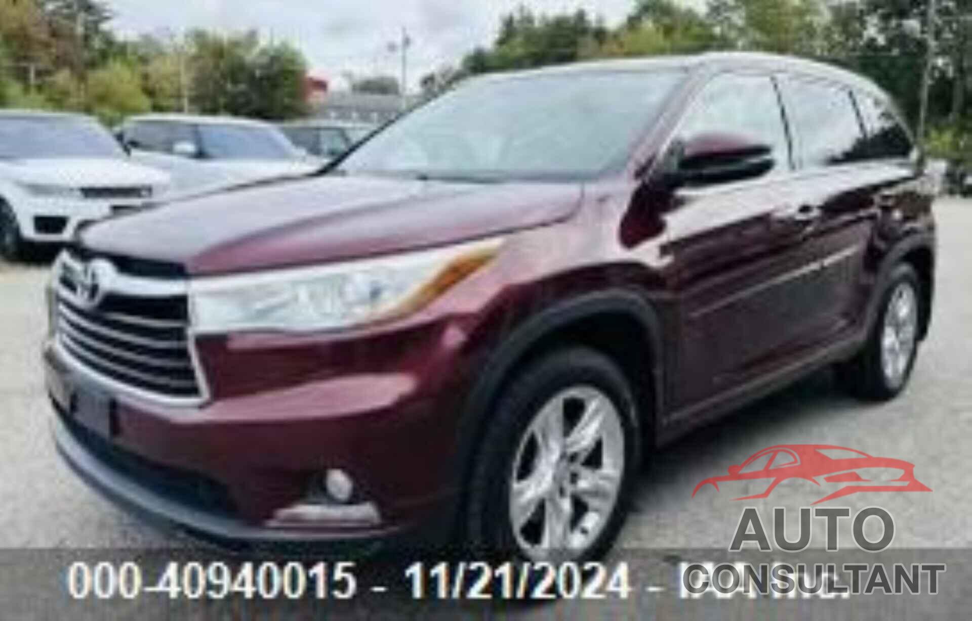 TOYOTA HIGHLANDER 2015 - 5TDDKRFHXFS084007