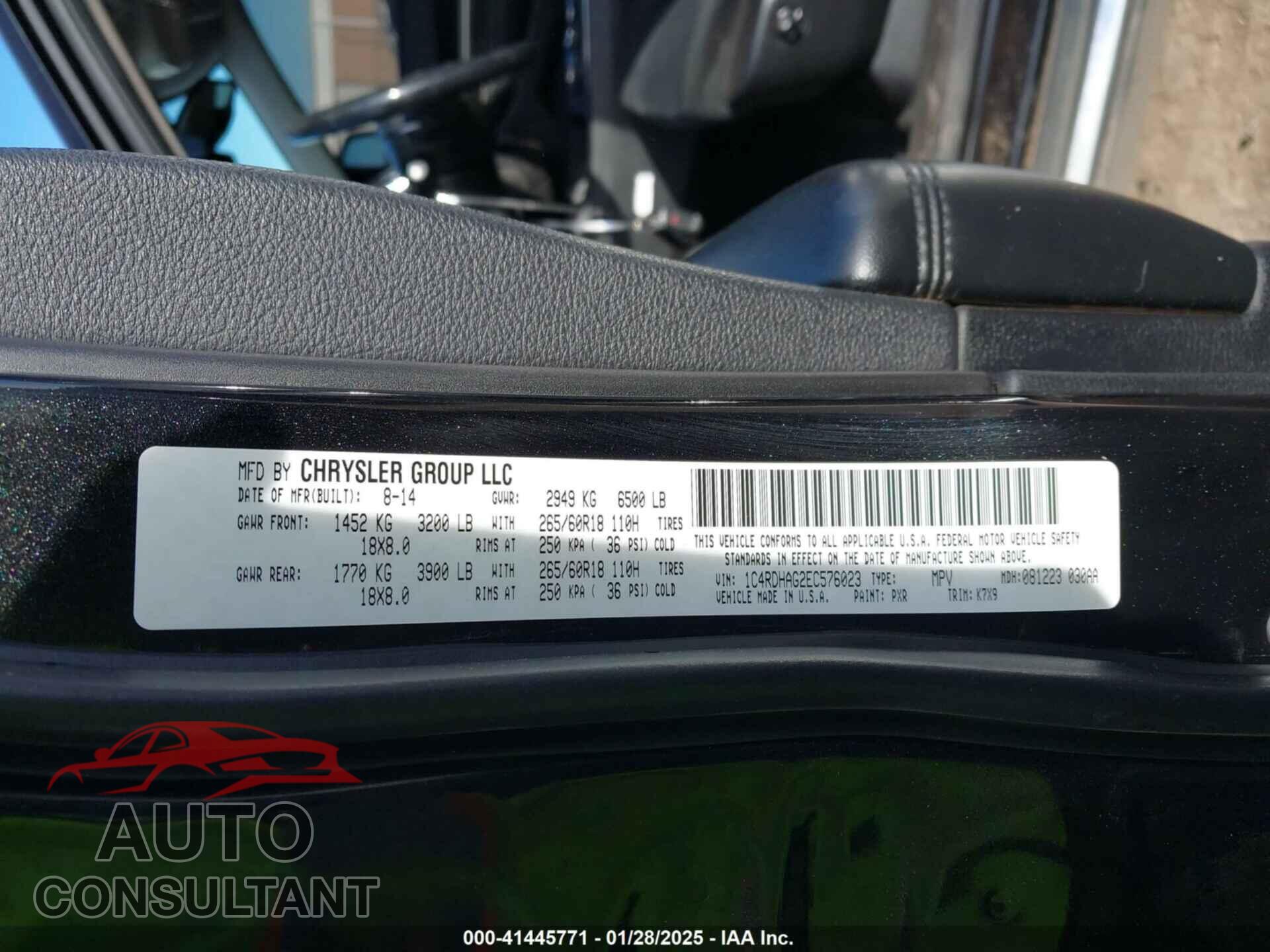 DODGE DURANGO 2014 - 1C4RDHAG2EC576023