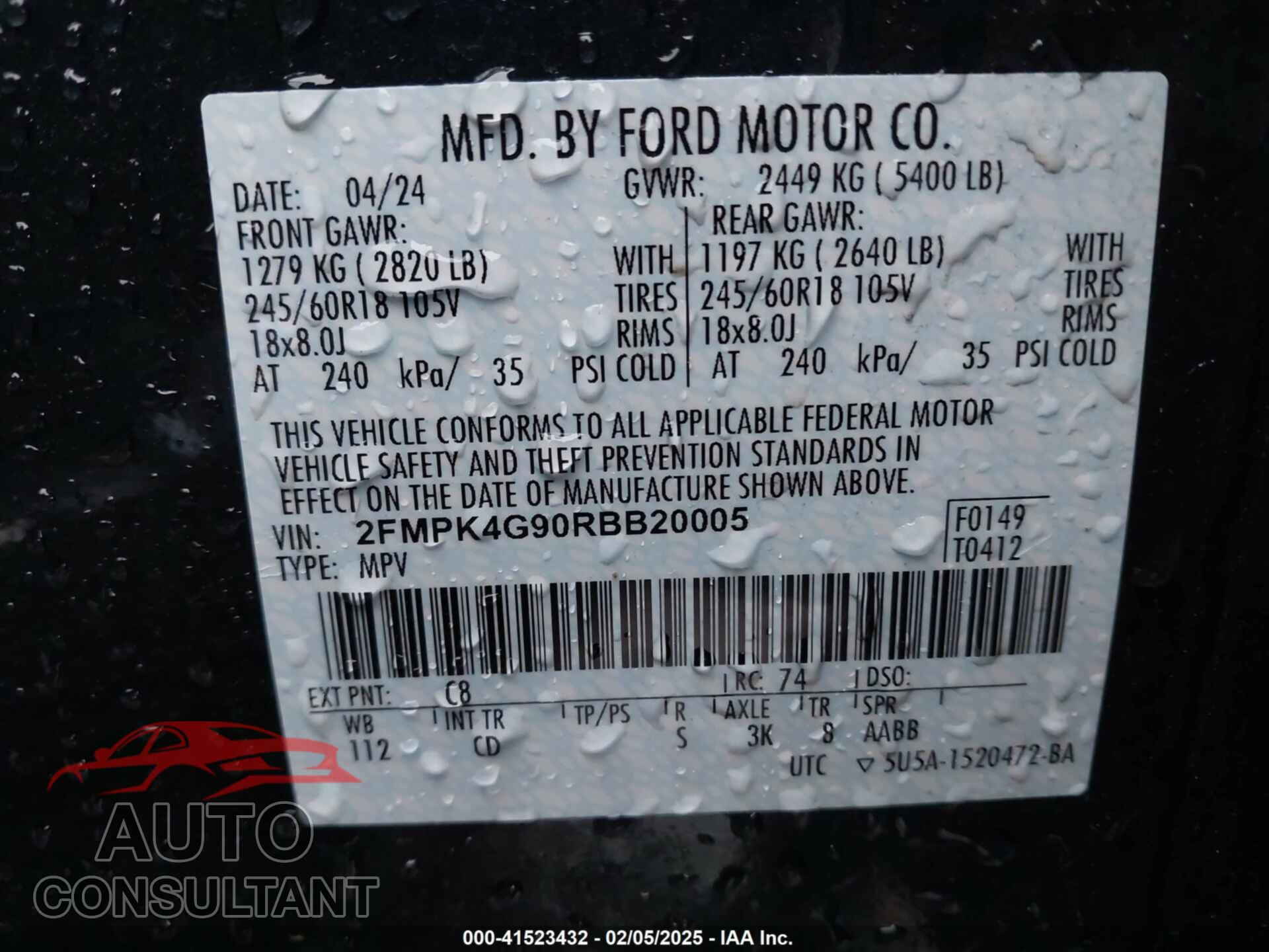 FORD EDGE 2024 - 2FMPK4G90RBB20005