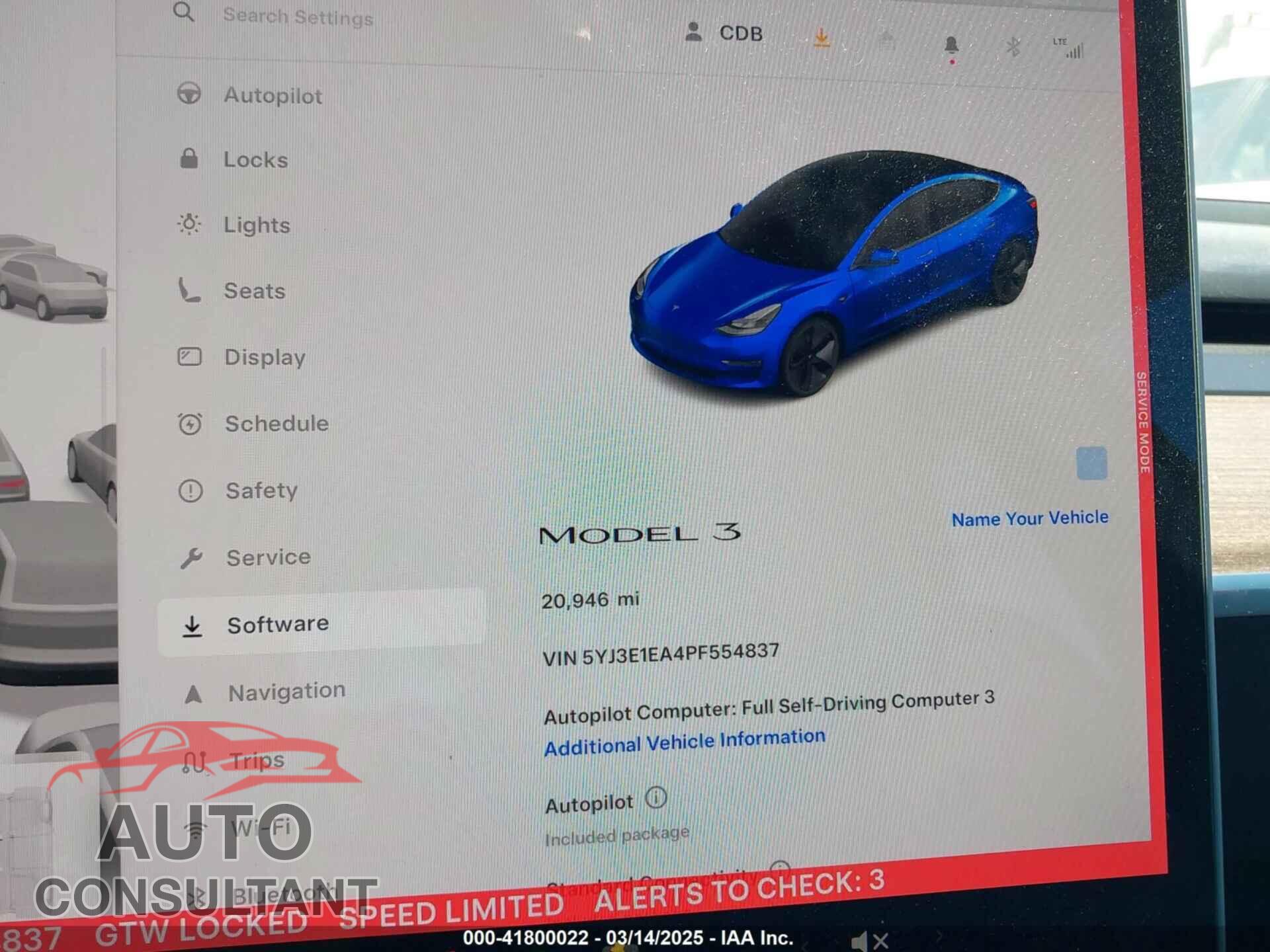 TESLA MODEL 3 2023 - 5YJ3E1EA4PF554837