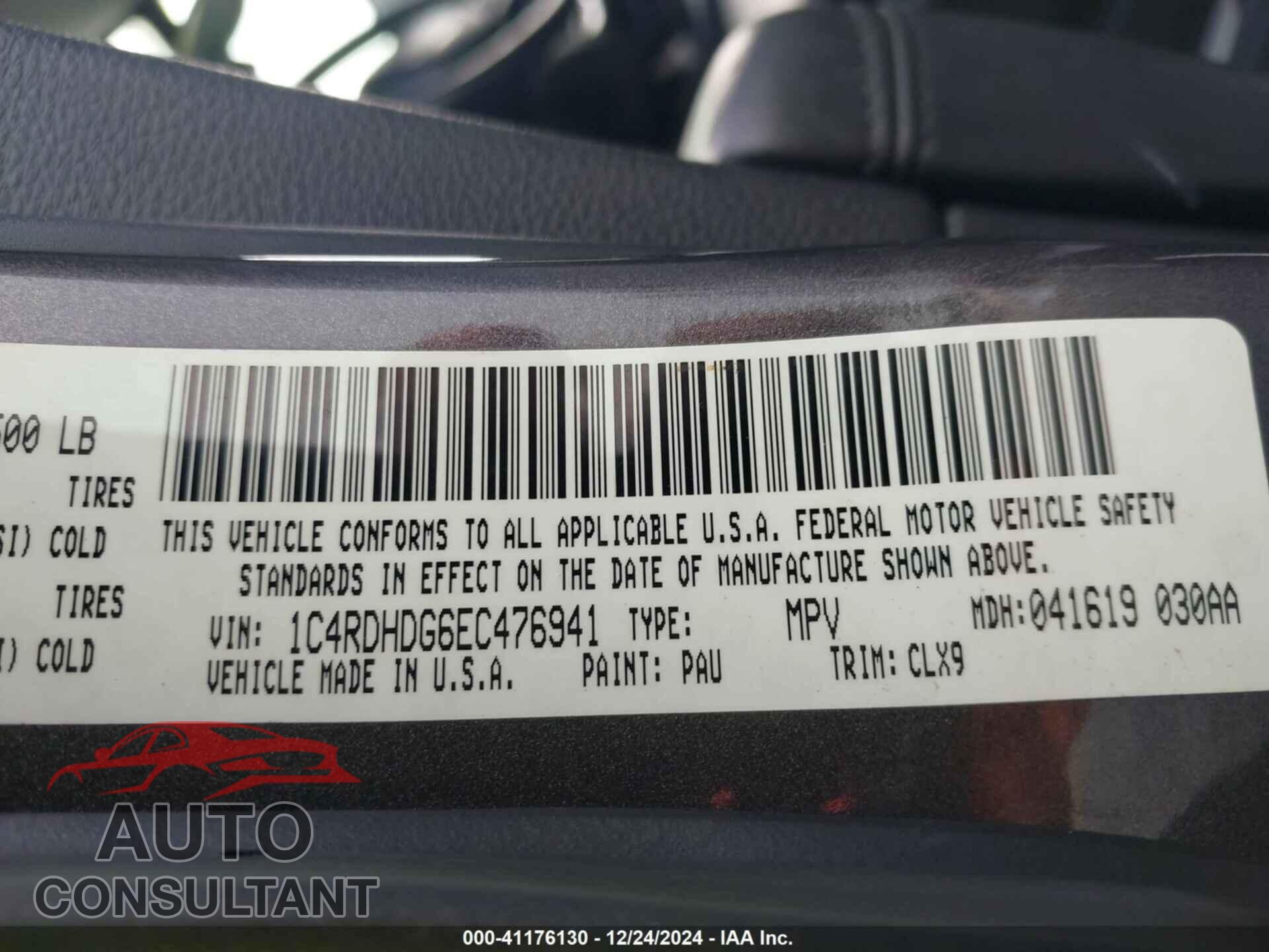 DODGE DURANGO 2014 - 1C4RDHDG6EC476941