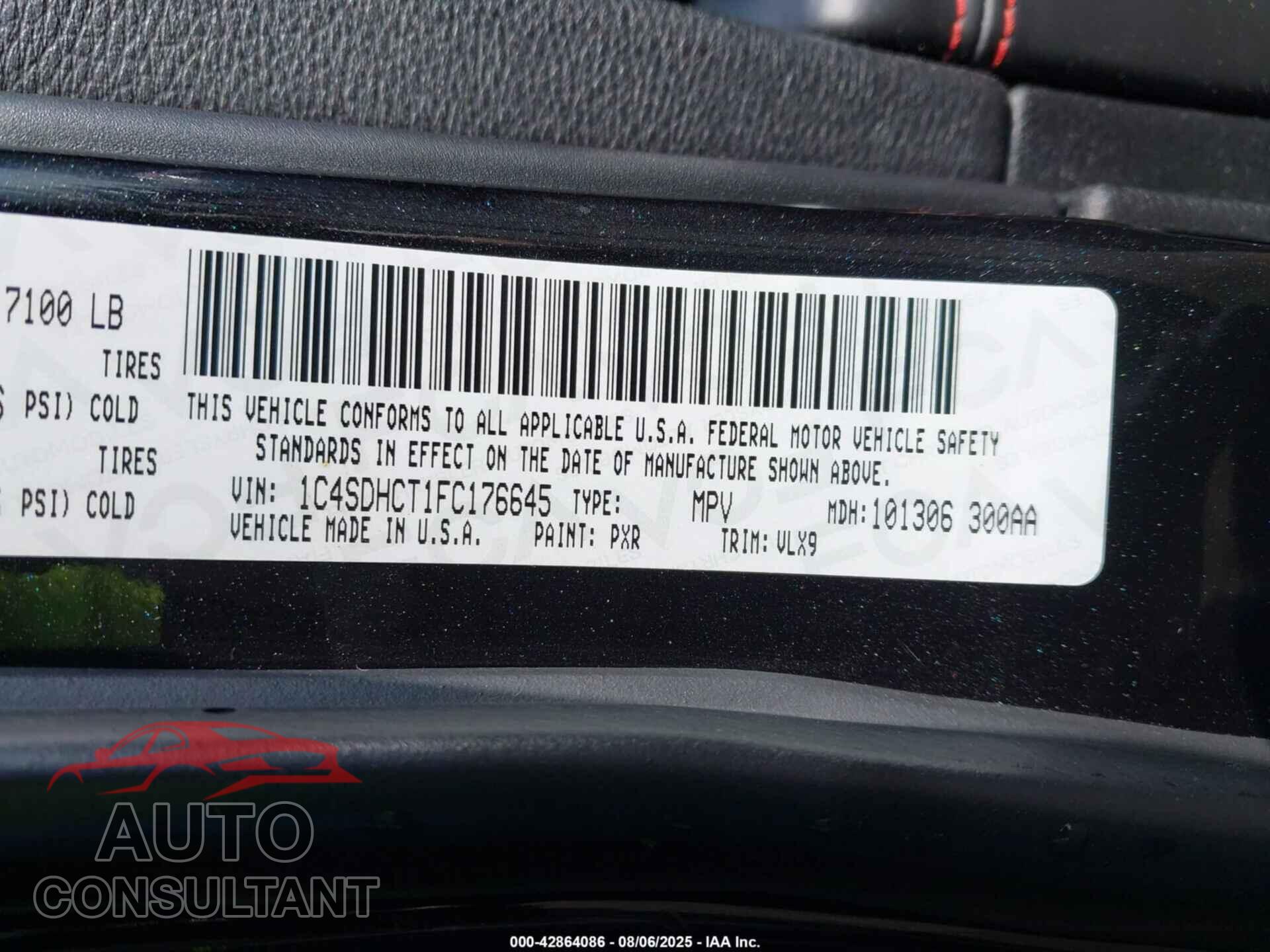 DODGE DURANGO 2015 - 1C4SDHCT1FC176645