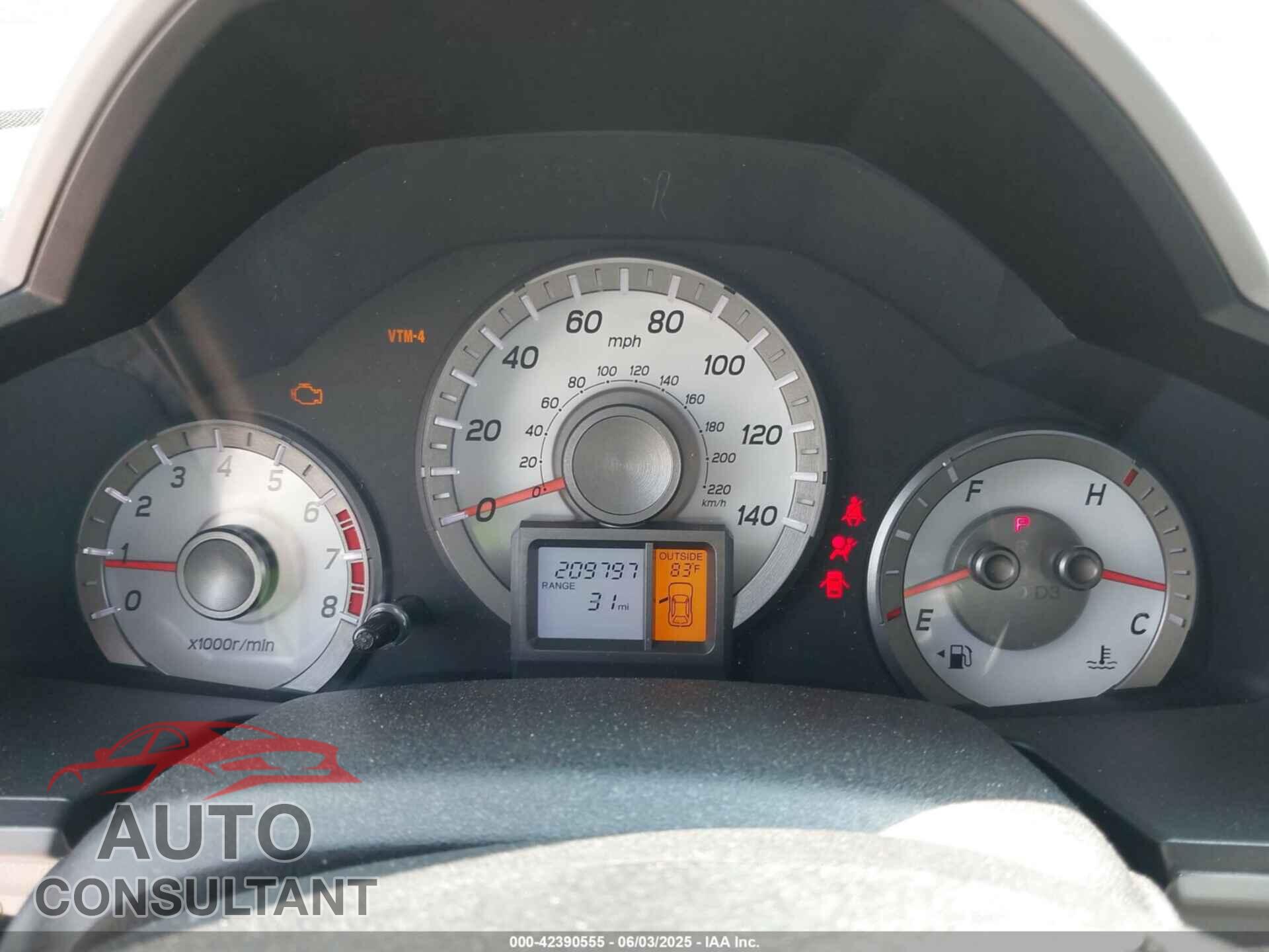 HONDA PILOT 2012 - 5FNYF4H62CB076245