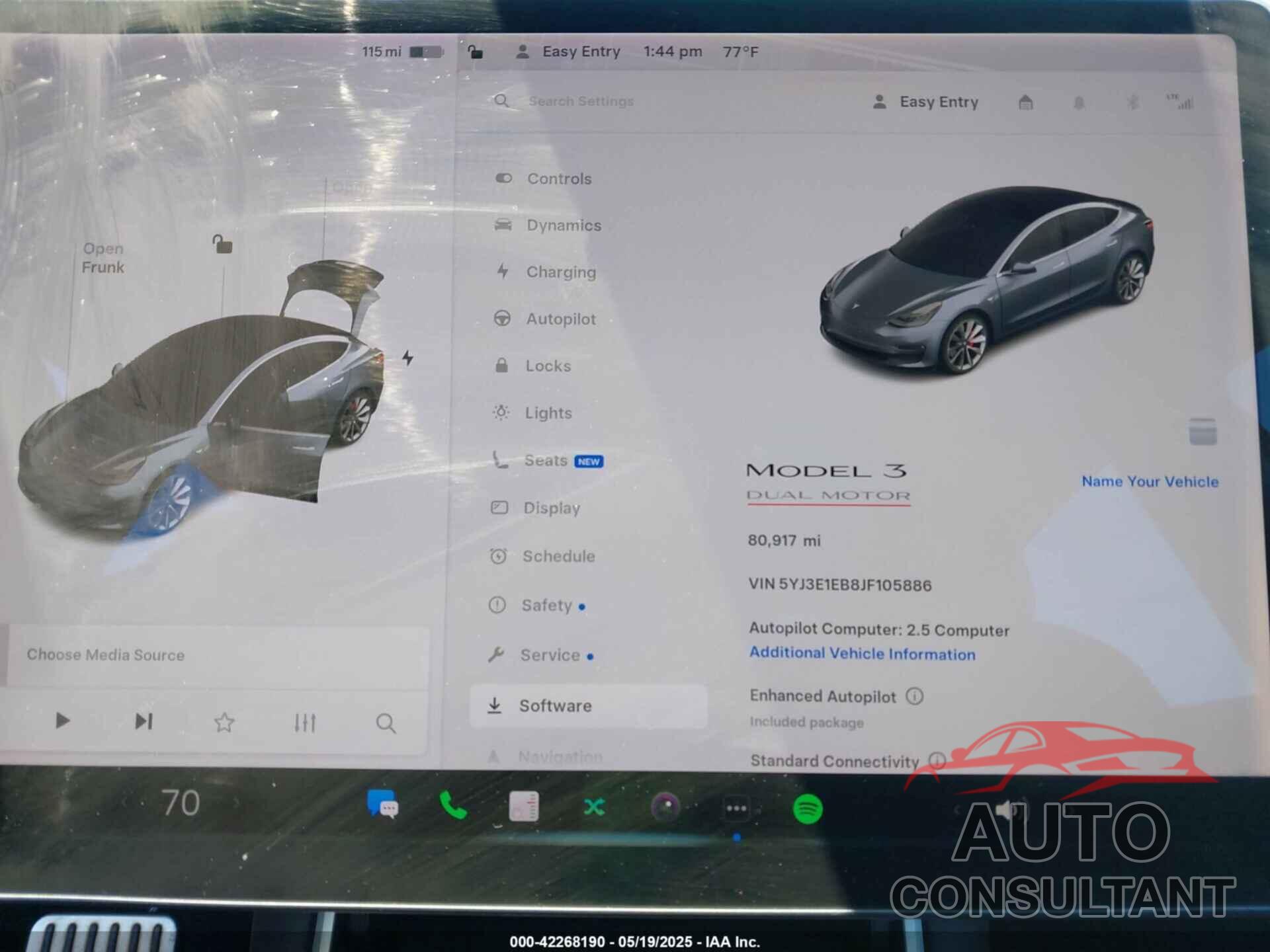 TESLA MODEL 3 2018 - 5YJ3E1EB8JF105886