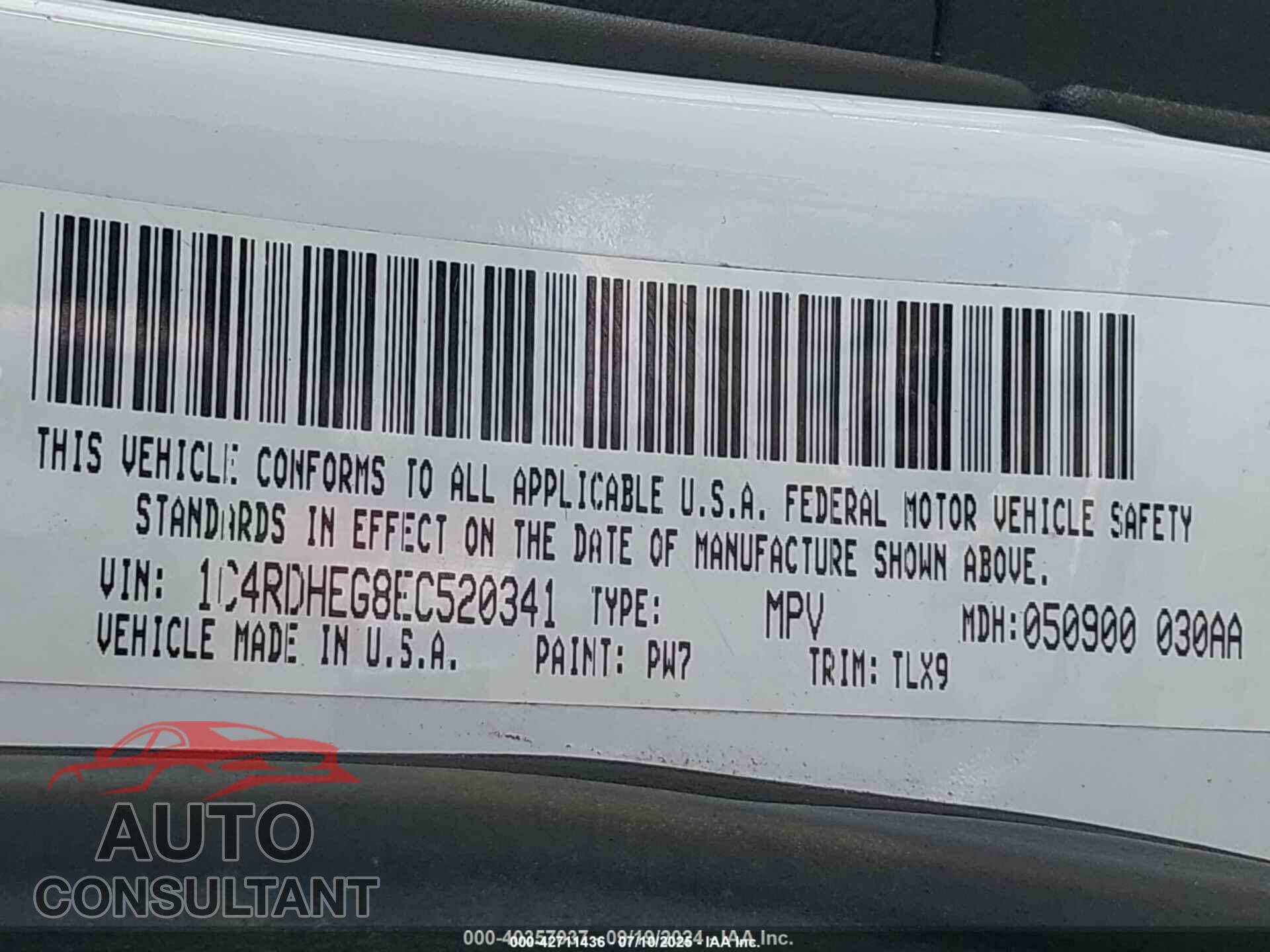DODGE DURANGO 2014 - 1C4RDHEG8EC520341