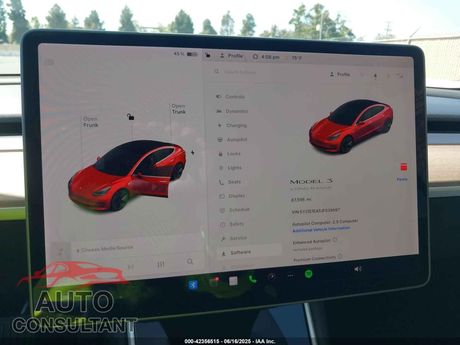 TESLA MODEL 3 2018 - 5YJ3E1EA5JF039997