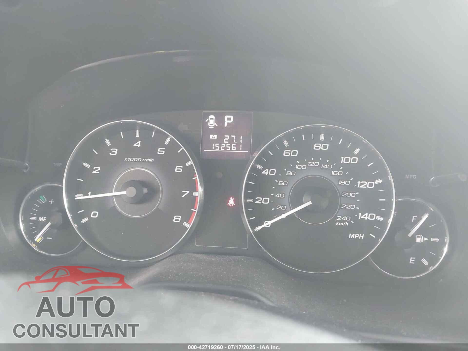SUBARU OUTBACK 2012 - 4S4BRBKC2C3298356