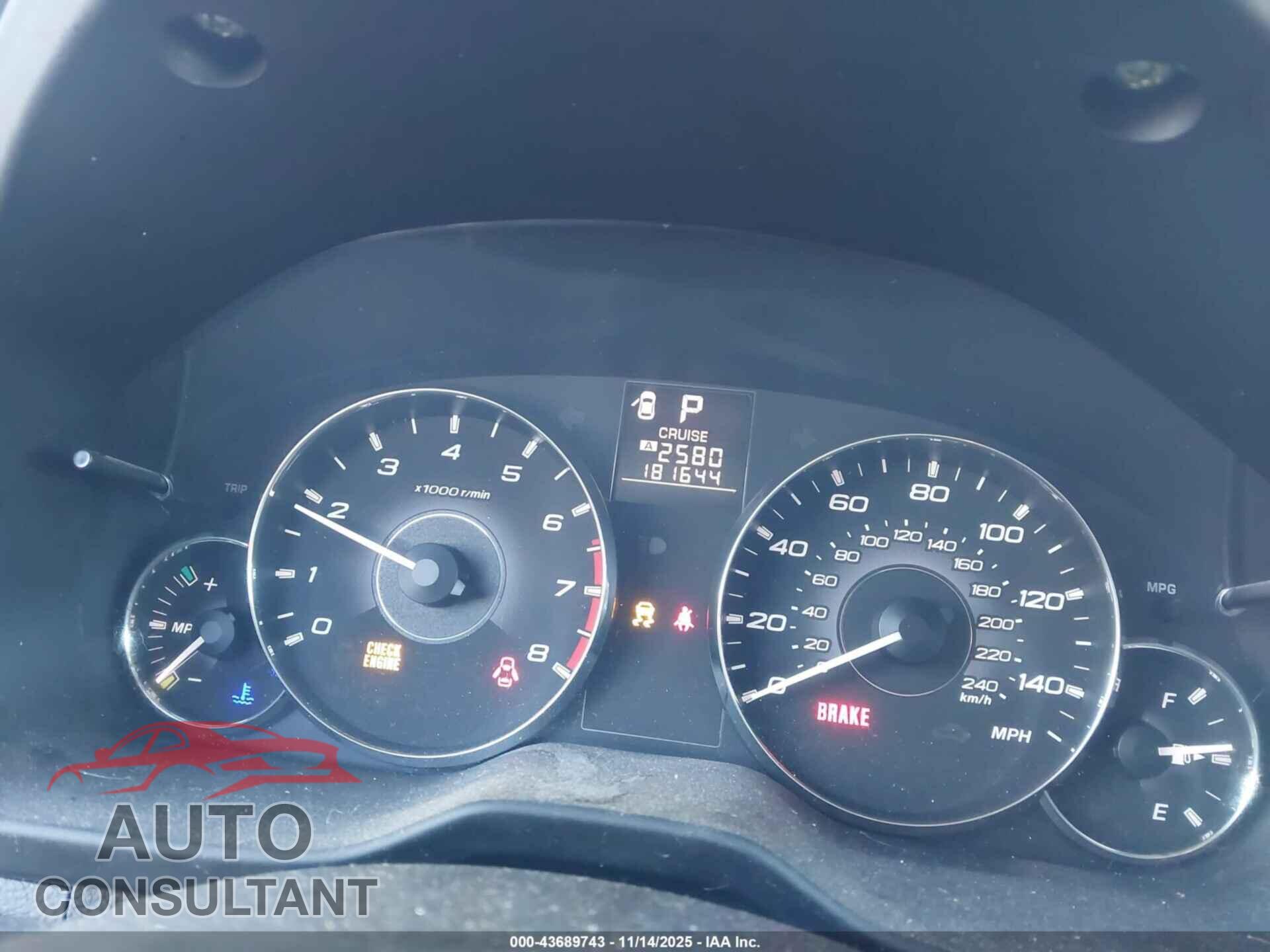 SUBARU OUTBACK 2011 - 4S4BRBLC4B3403234