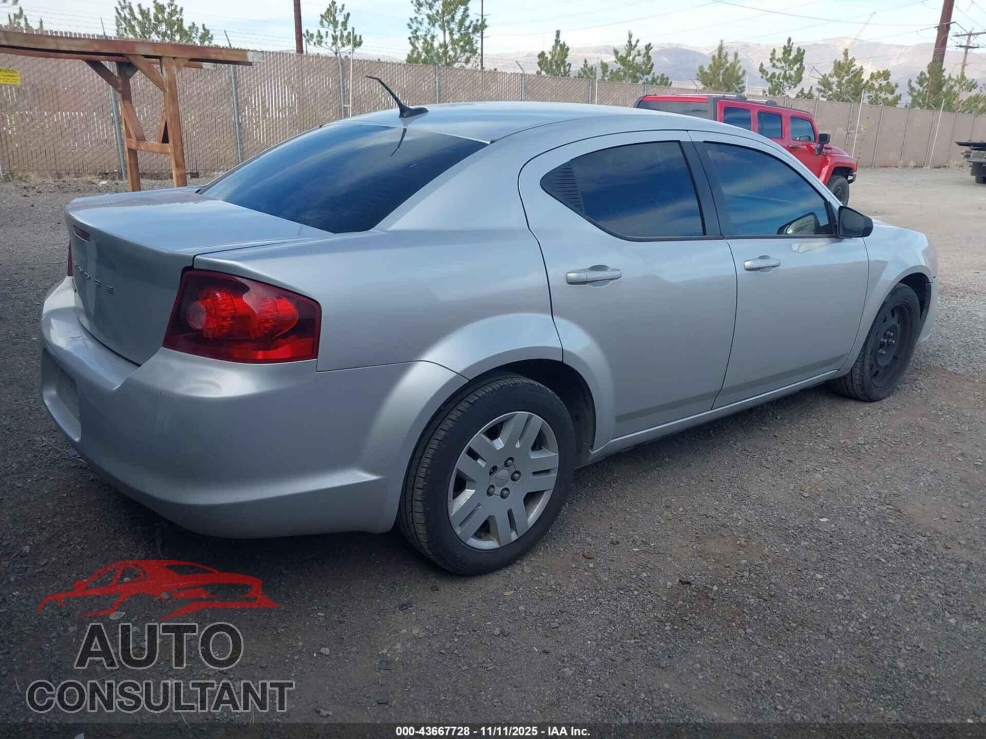DODGE AVENGER 2012 - 1C3CDZAB6CN265653