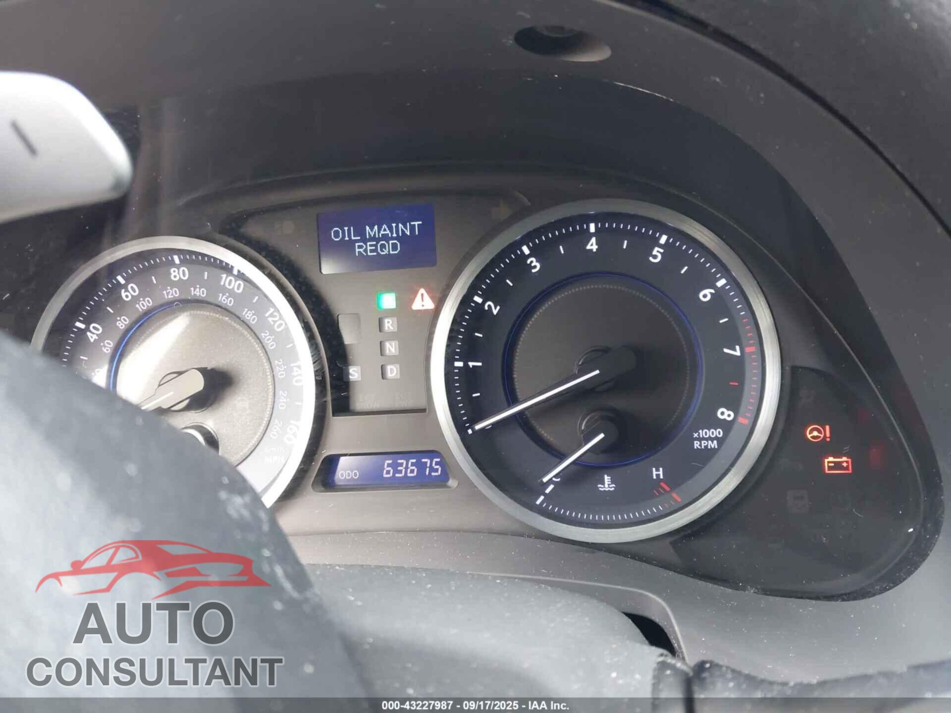 LEXUS IS 250 2012 - JTHCF5C20C5054197