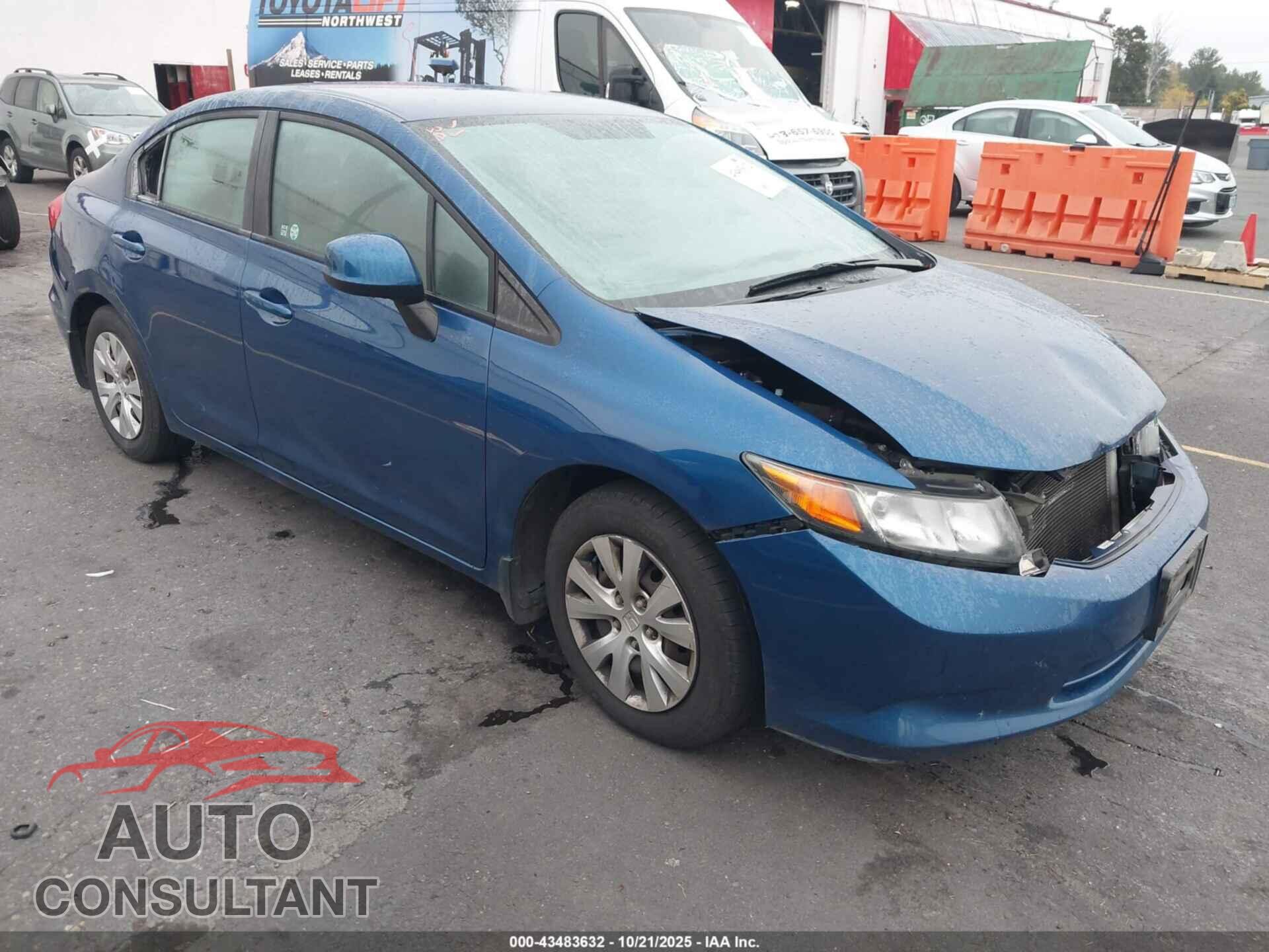 HONDA CIVIC 2012 - 19XFB2F58CE357229