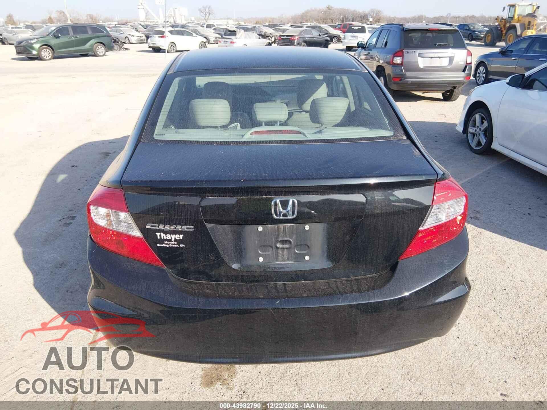 HONDA CIVIC 2012 - 19XFB2F98CE071075