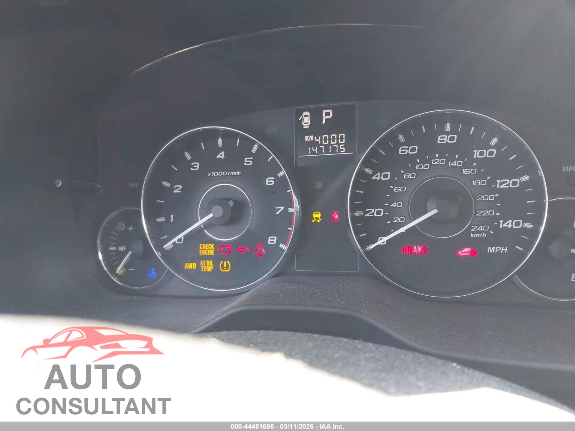 SUBARU OUTBACK 2011 - 4S4BRBCC7B3435689