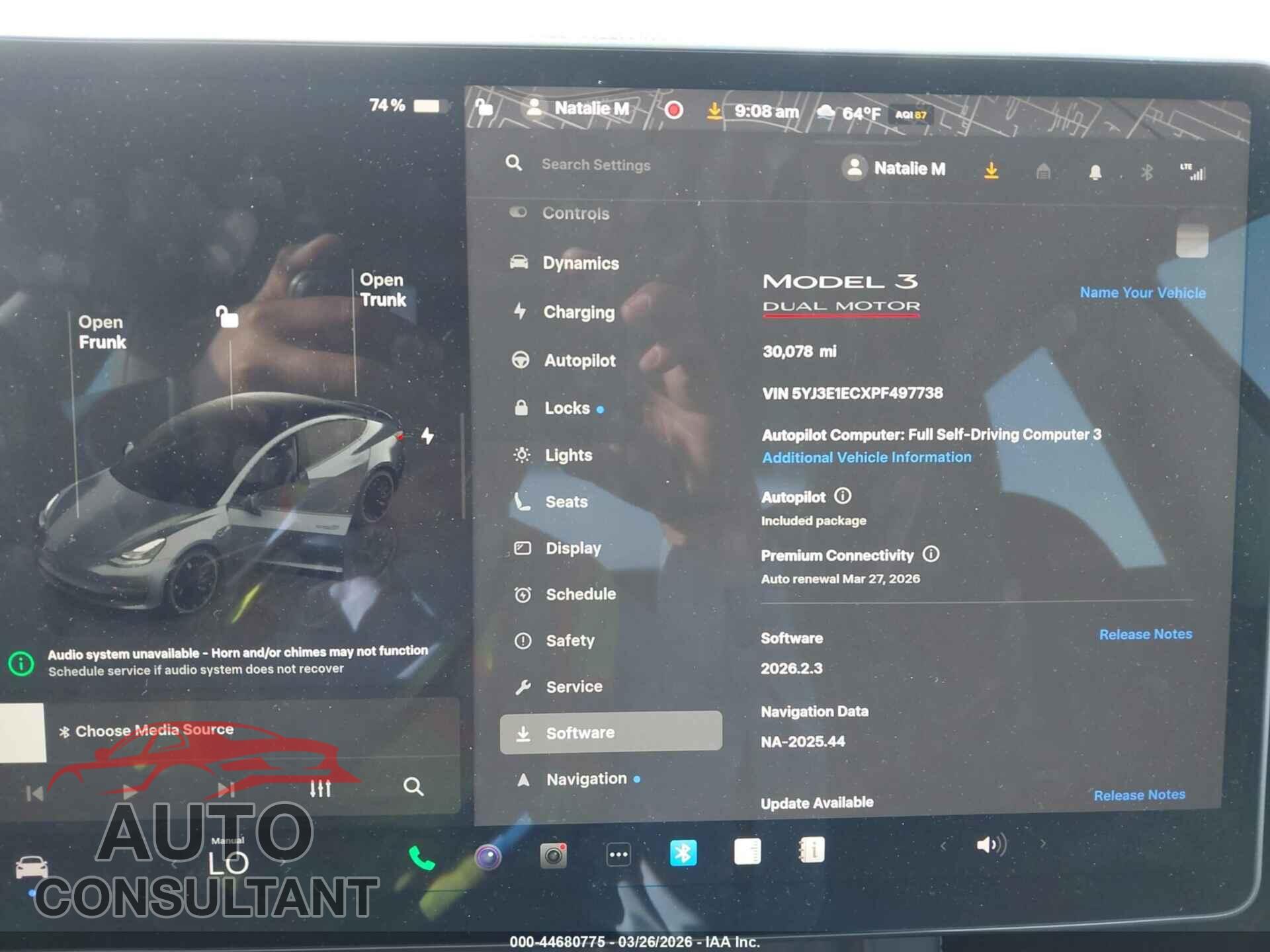TESLA MODEL 3 2023 - 5YJ3E1ECXPF497738