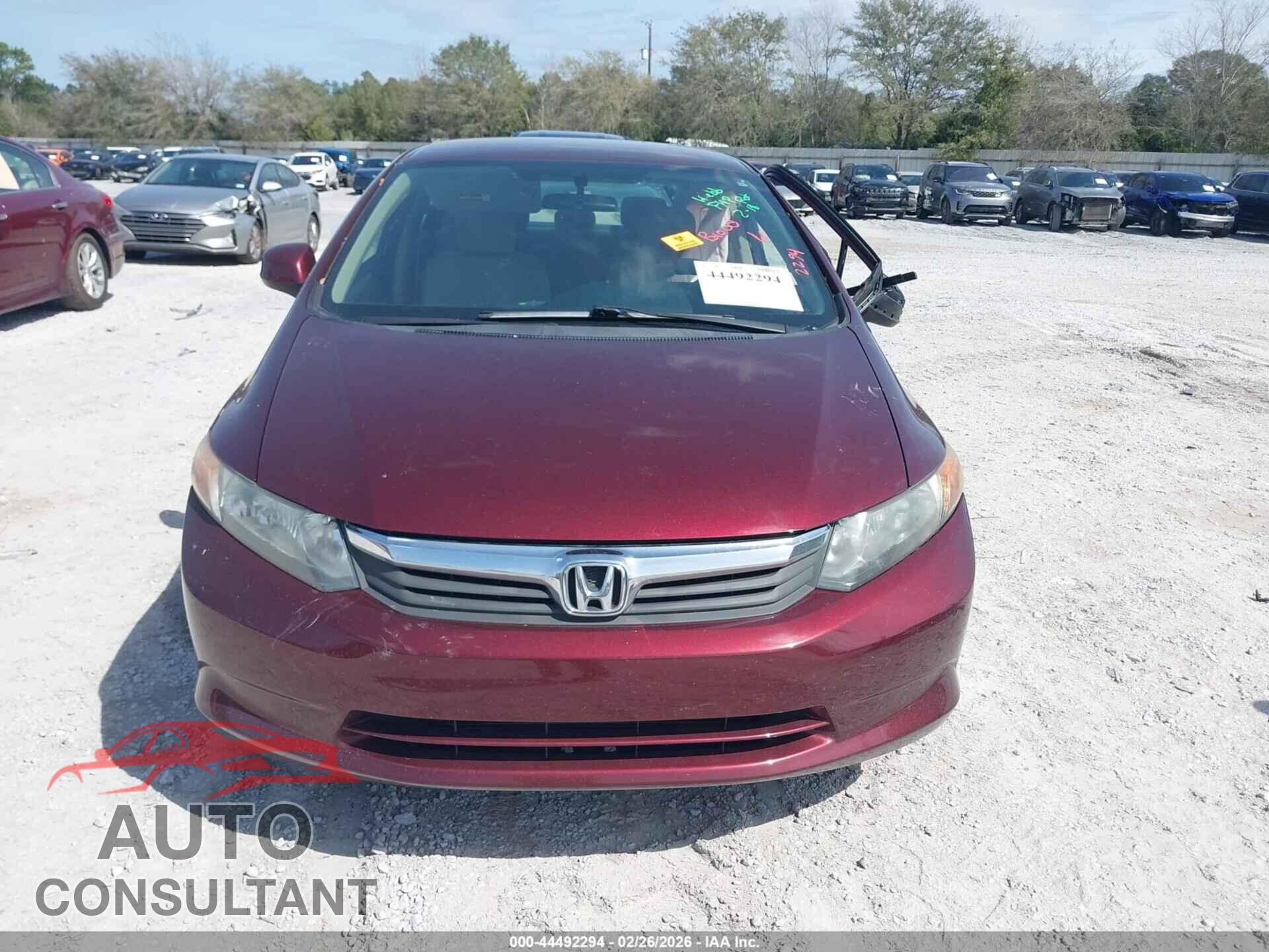 HONDA CIVIC 2012 - 19XFB2F56CE089393
