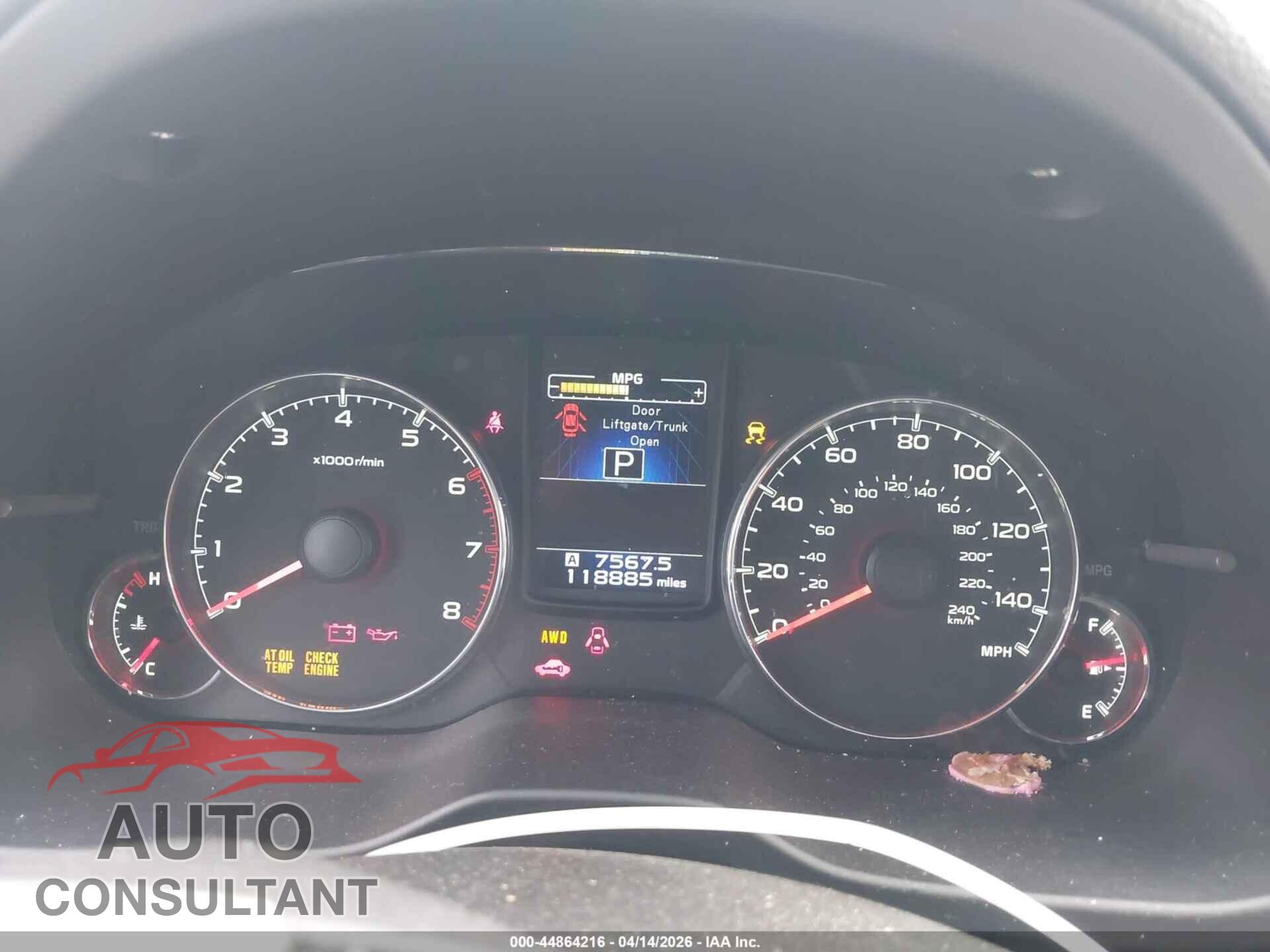 SUBARU OUTBACK 2013 - 4S4BRBKCXD3308438