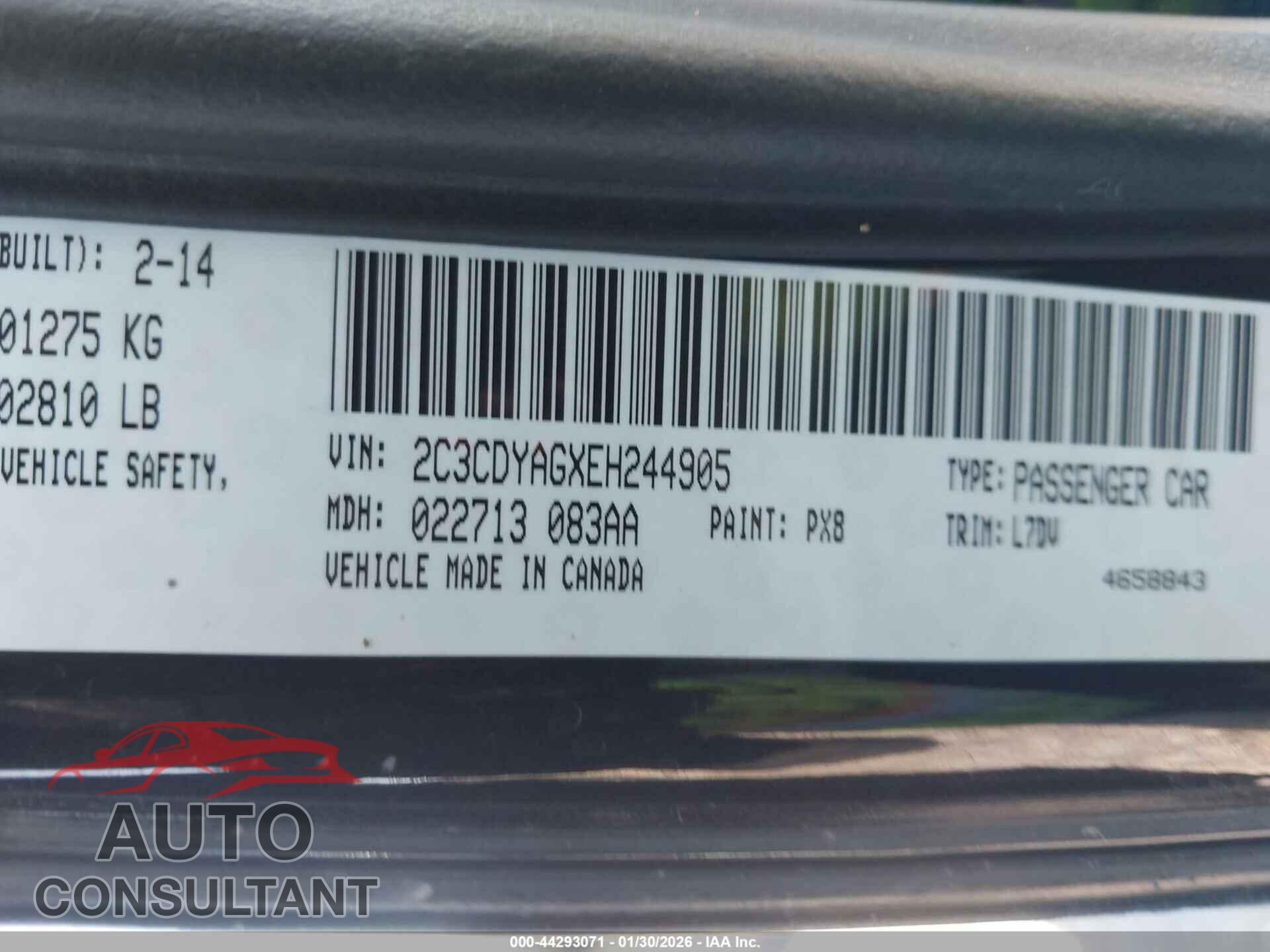 DODGE CHALLENGER 2014 - 2C3CDYAGXEH244905