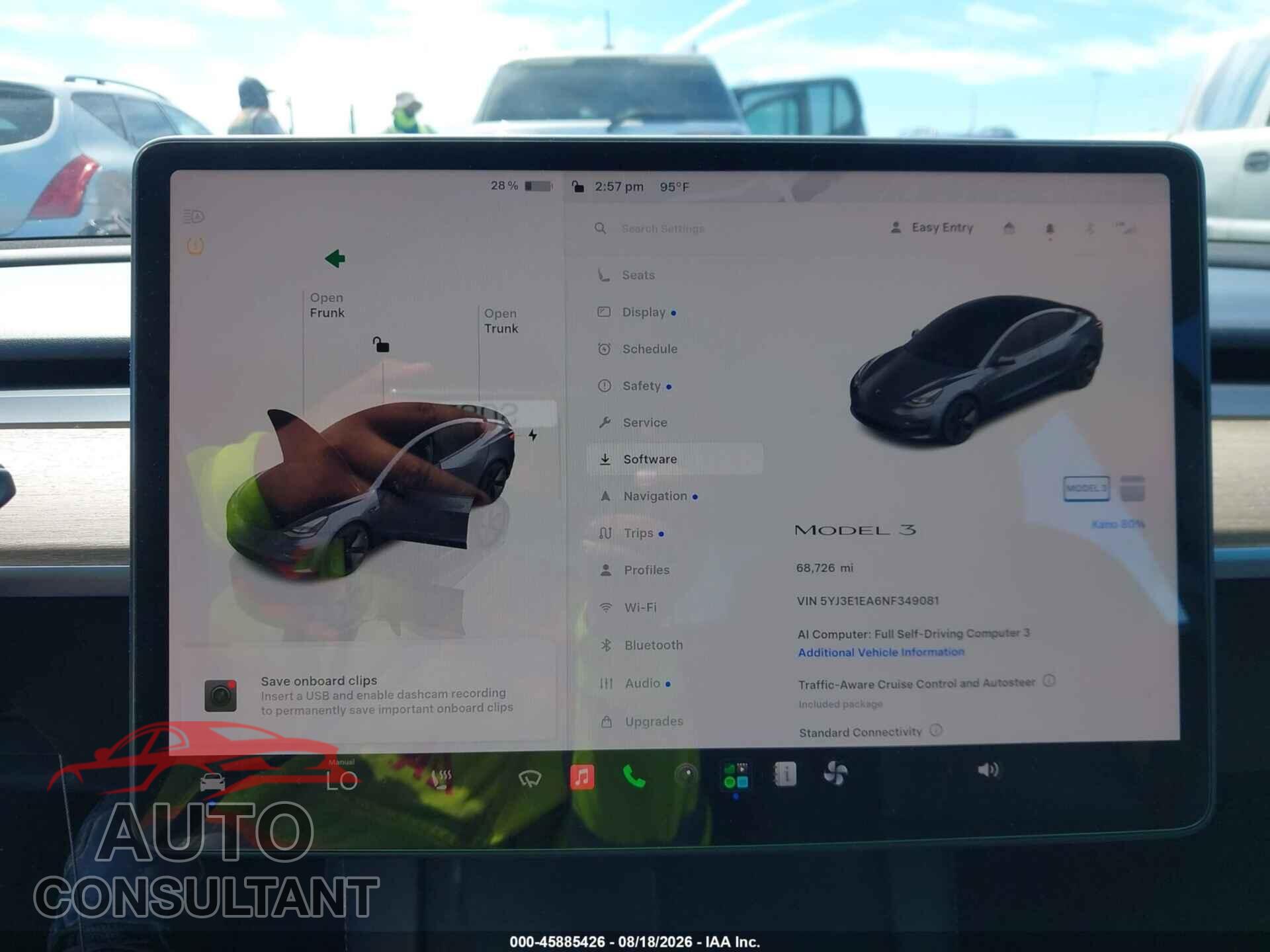 TESLA MODEL 3 2022 - 5YJ3E1EA6NF349081