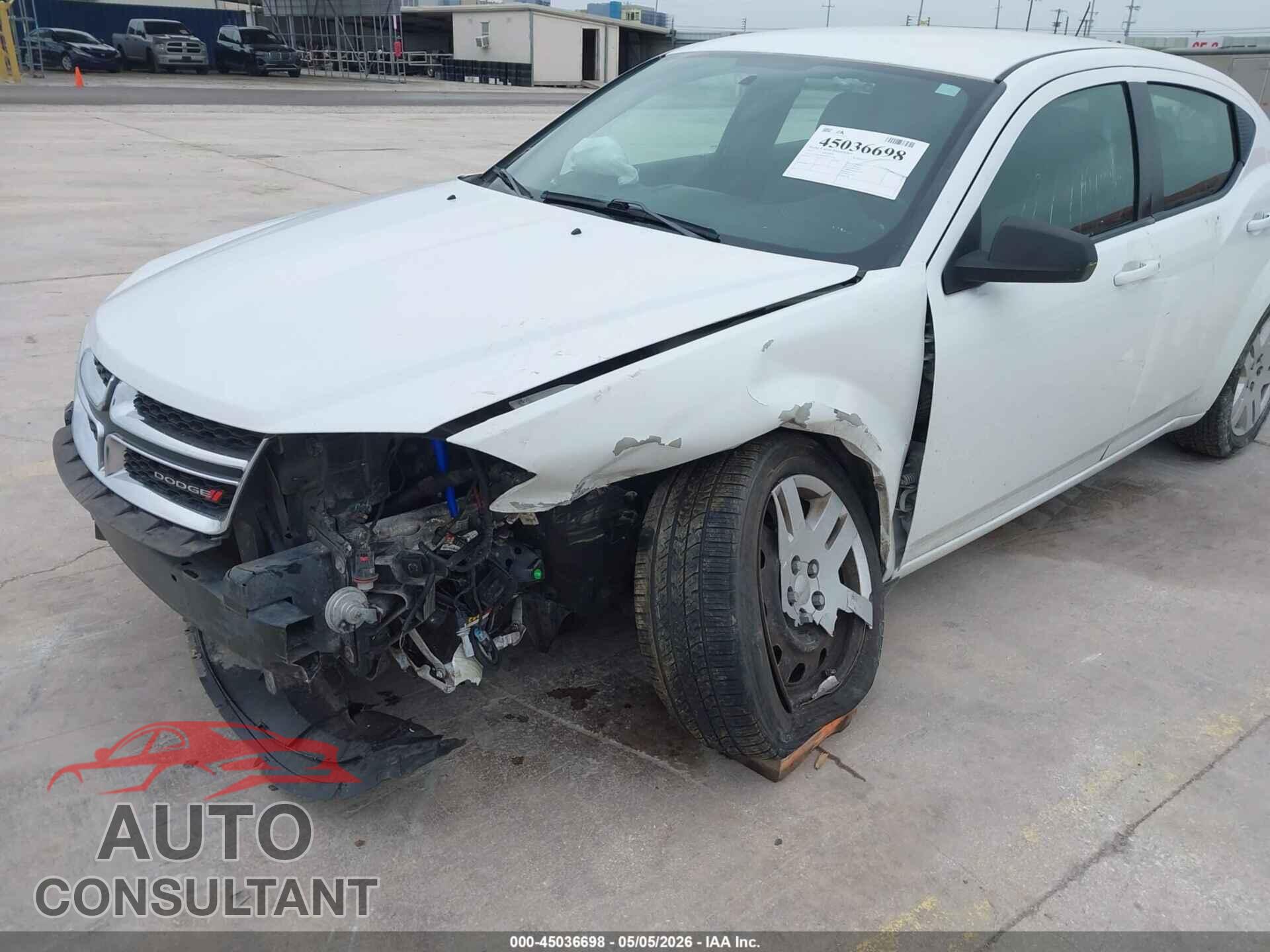 DODGE AVENGER 2013 - 1C3CDZAB2DN752110