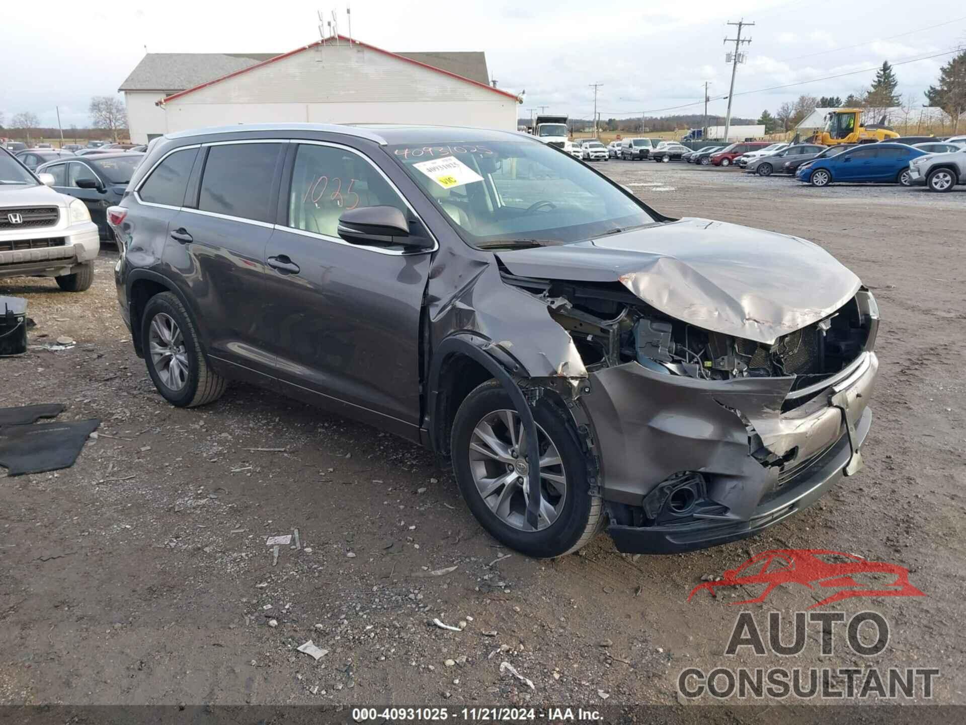 TOYOTA HIGHLANDER 2014 - 5TDJKRFHXES059626