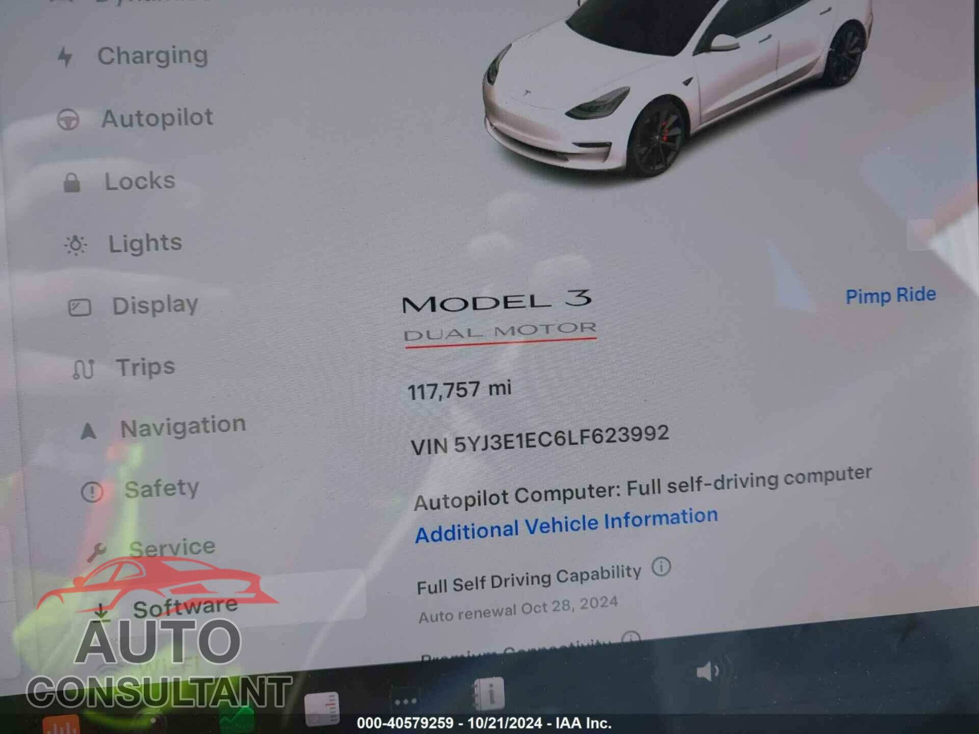 TESLA MODEL 3 2020 - 5YJ3E1EC6LF623992