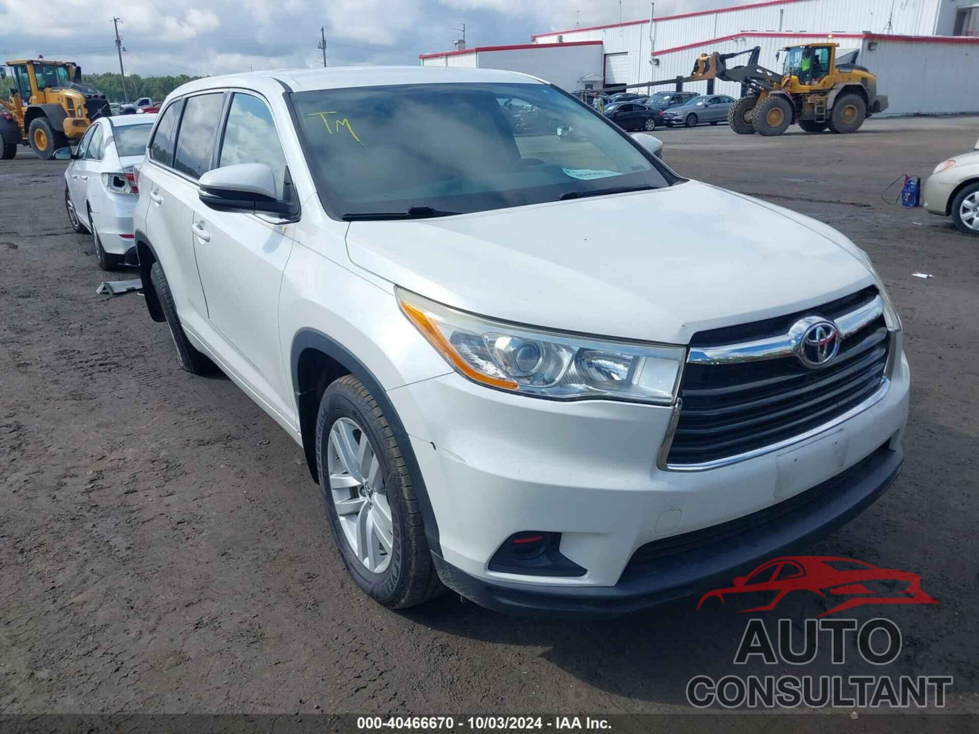 TOYOTA HIGHLANDER 2016 - 5TDBKRFH9GS323877