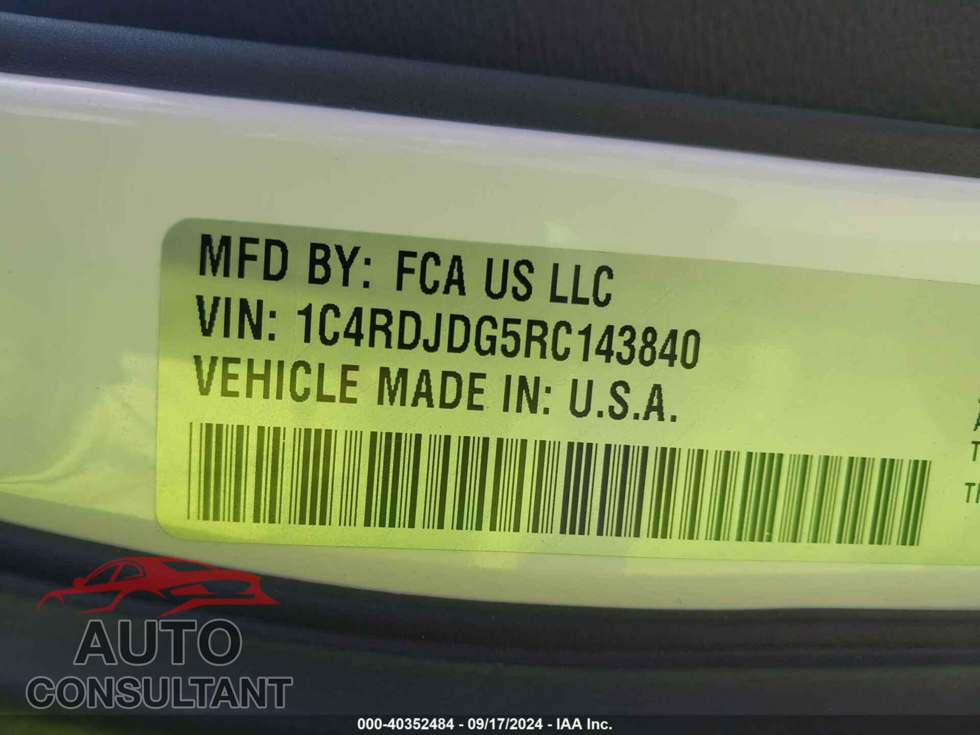 DODGE DURANGO 2024 - 1C4RDJDG5RC143840