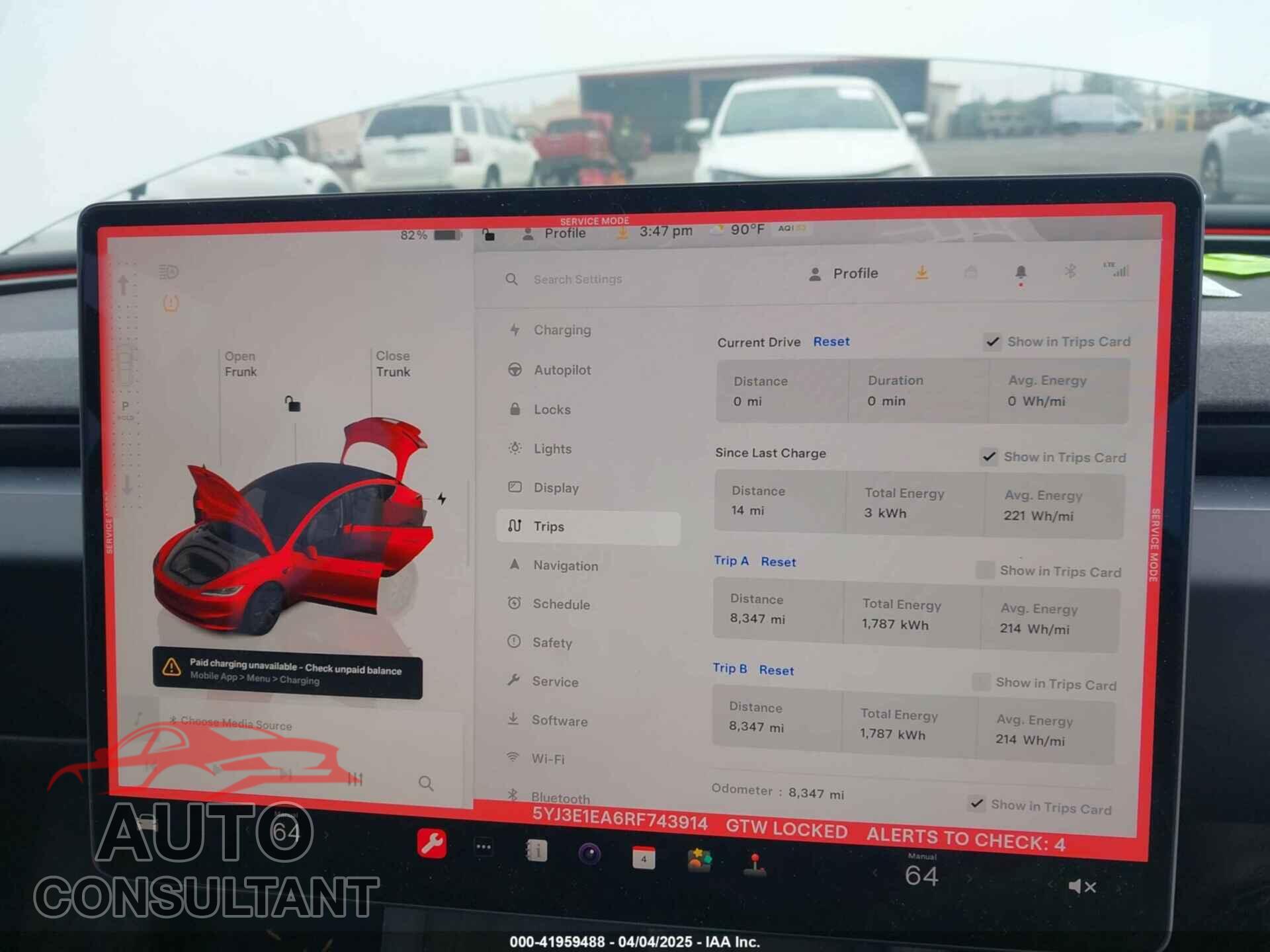 TESLA MODEL 3 2024 - 5YJ3E1EA6RF743914