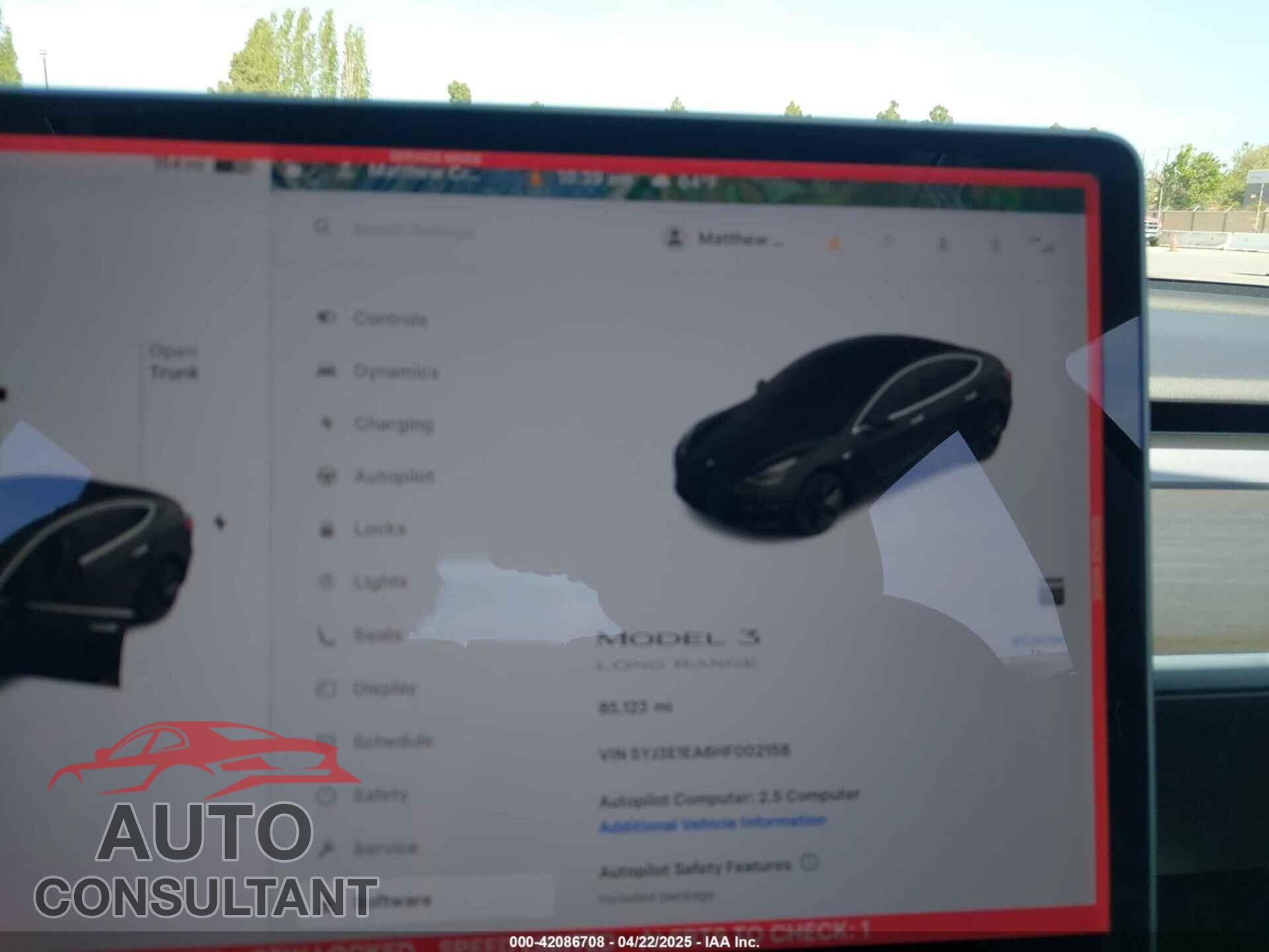 TESLA MODEL 3 2017 - 5YJ3E1EA6HF002158