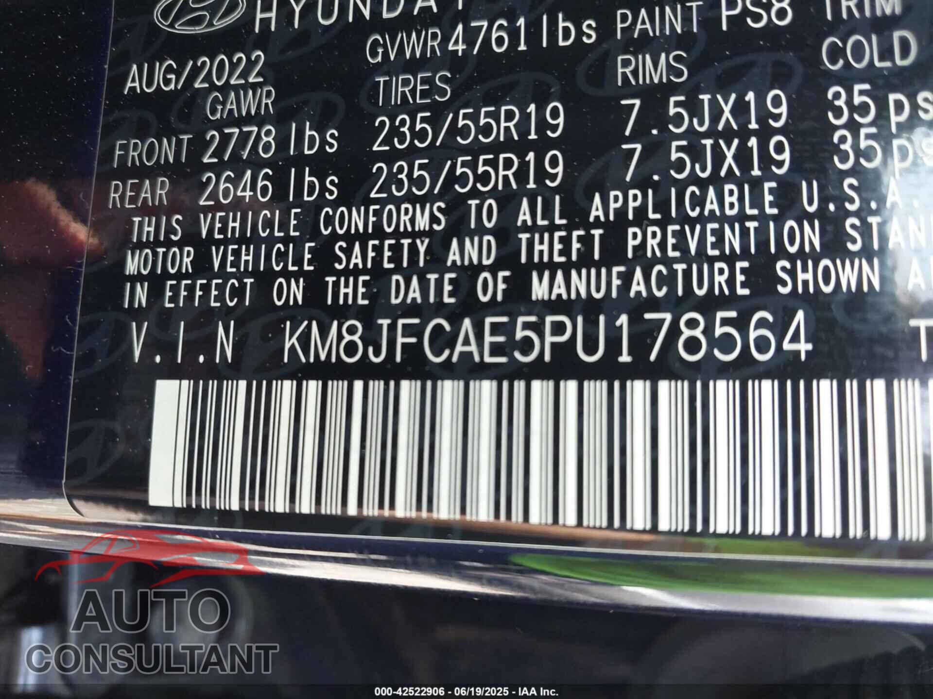 HYUNDAI TUCSON 2023 - KM8JFCAE5PU178564