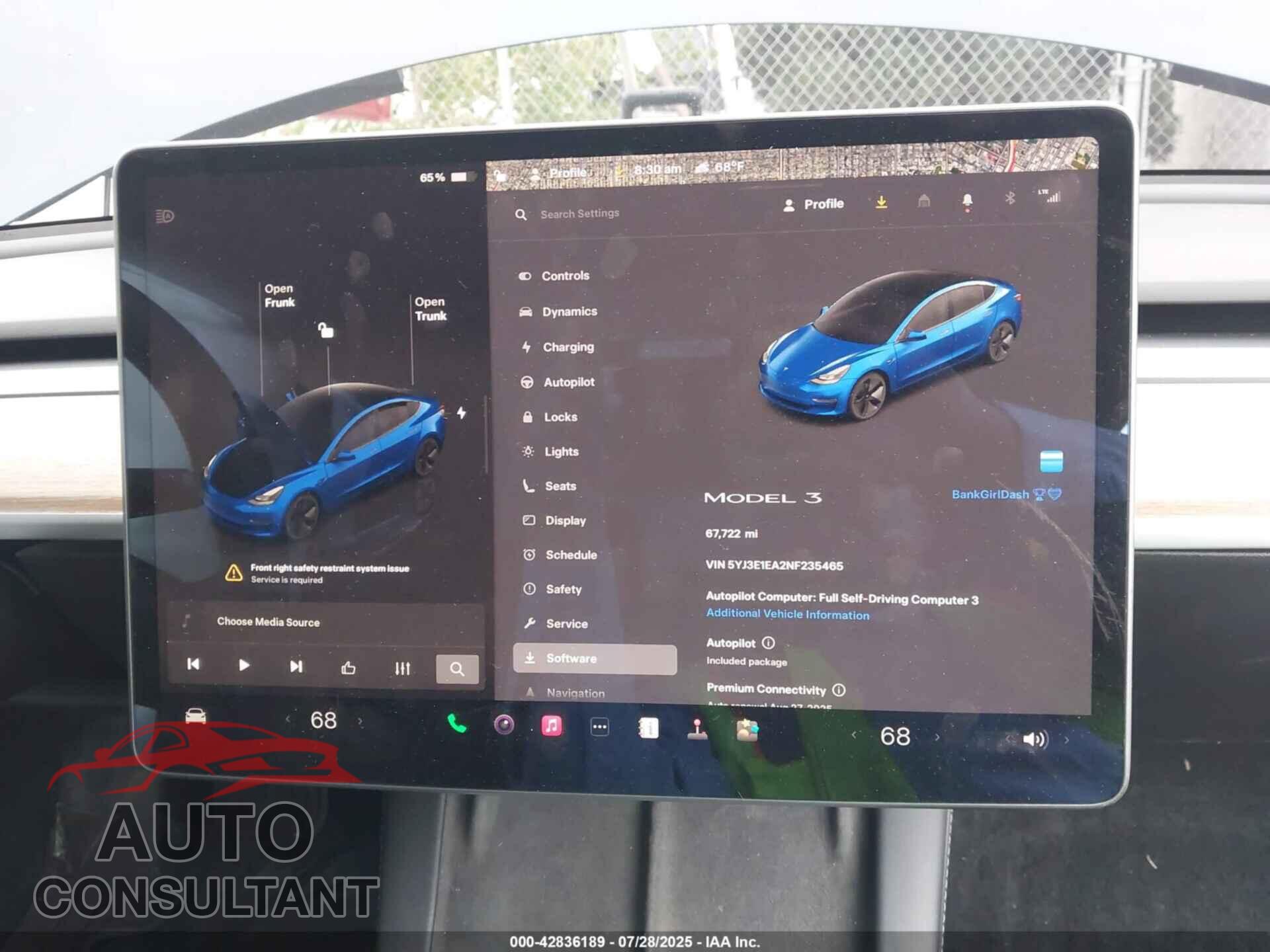 TESLA MODEL 3 2022 - 5YJ3E1EA2NF235465