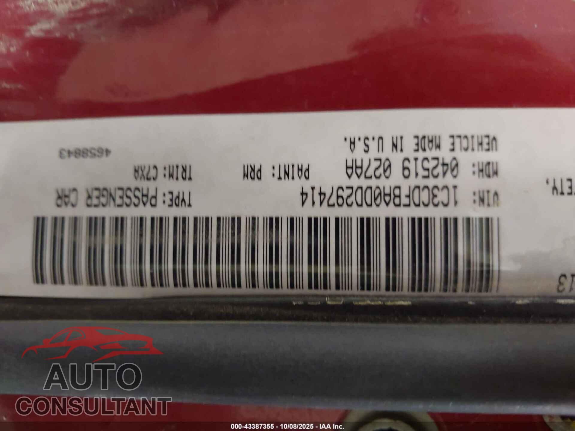 DODGE DART 2013 - 1C3CDFBA0DD297414