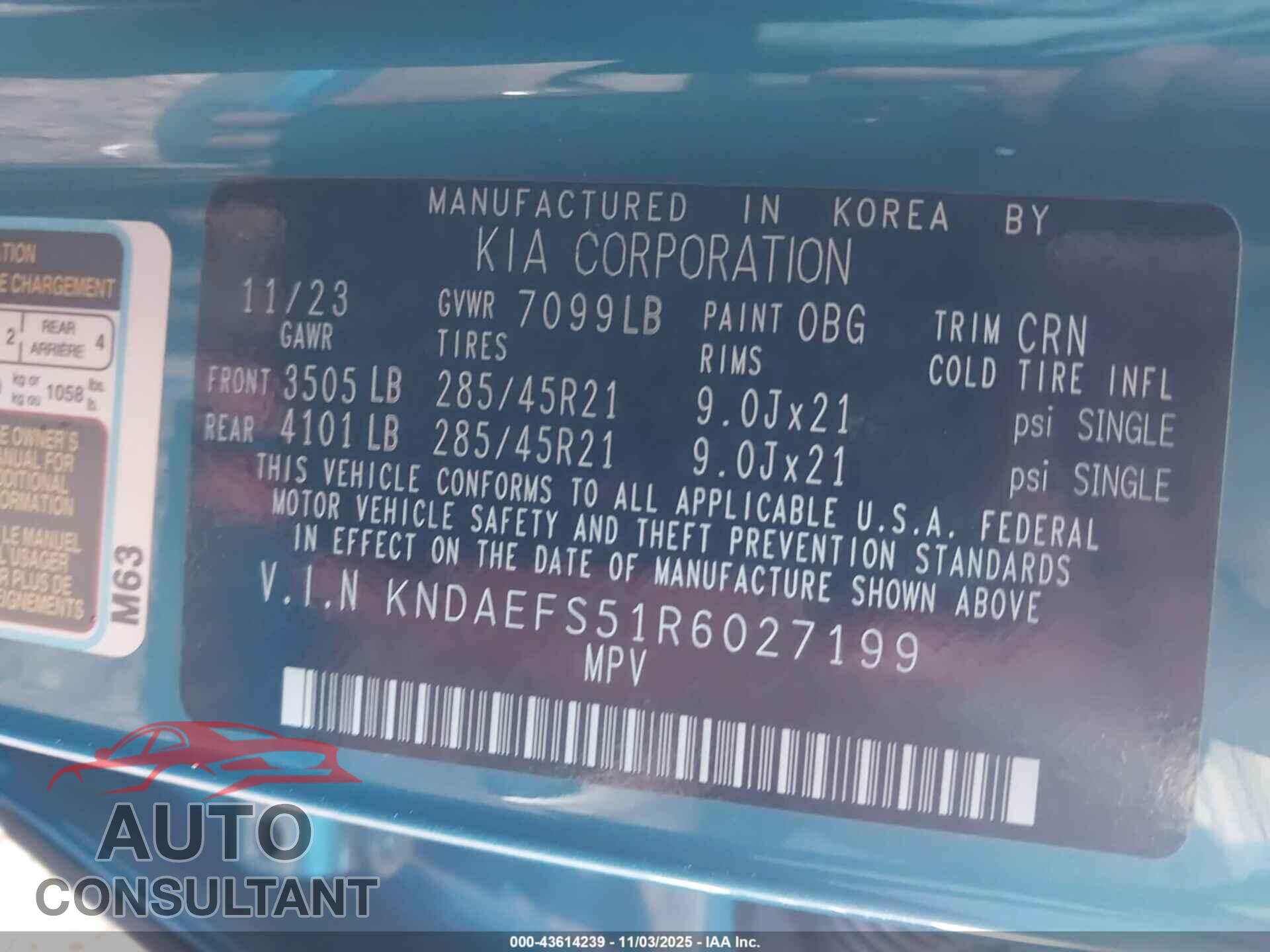 KIA EV9 2024 - KNDAEFS51R6027199
