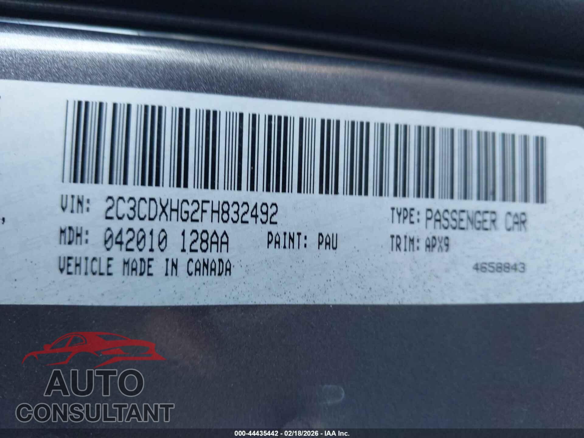 DODGE CHARGER 2015 - 2C3CDXHG2FH832492