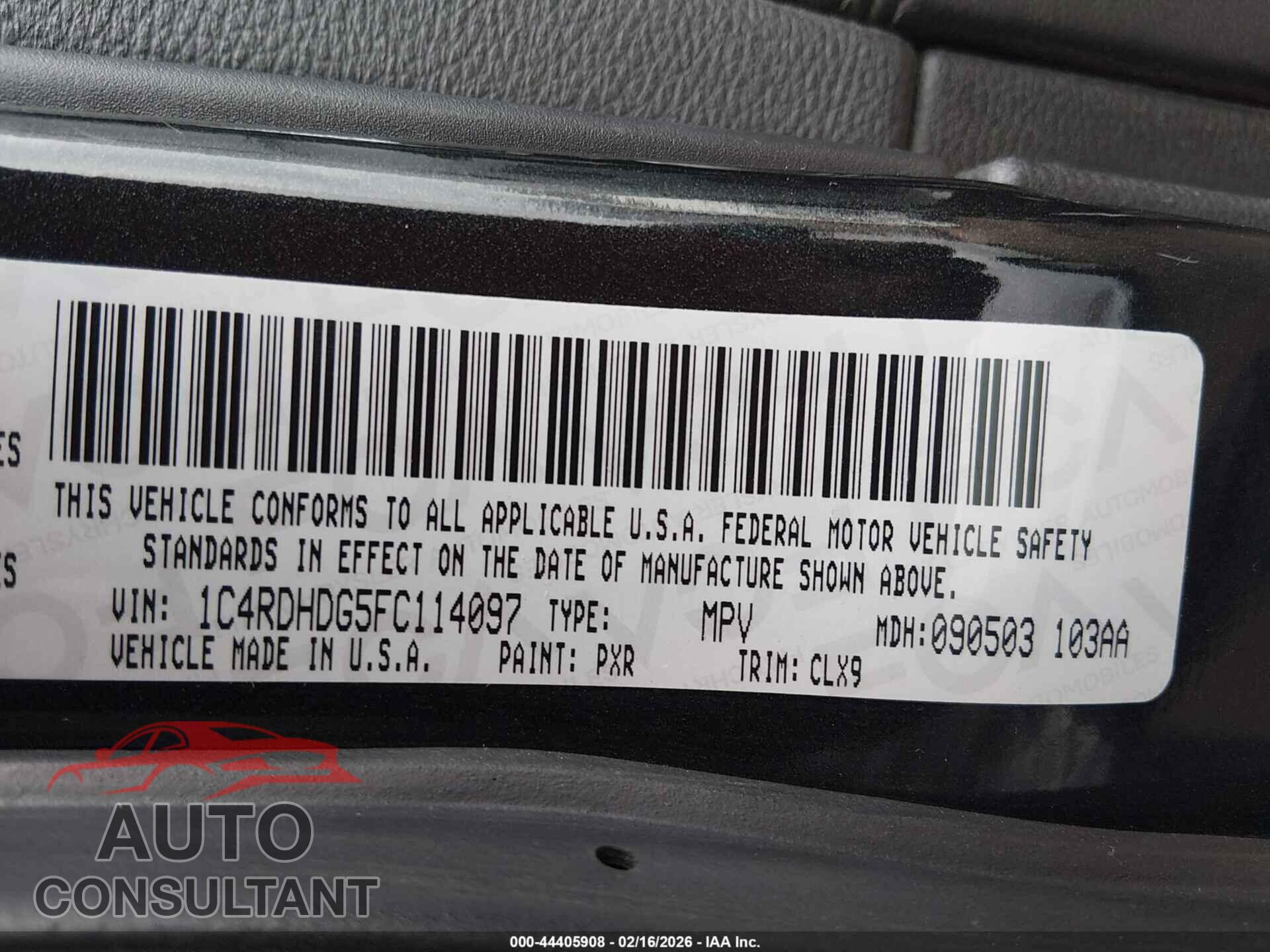 DODGE DURANGO 2015 - 1C4RDHDG5FC114097