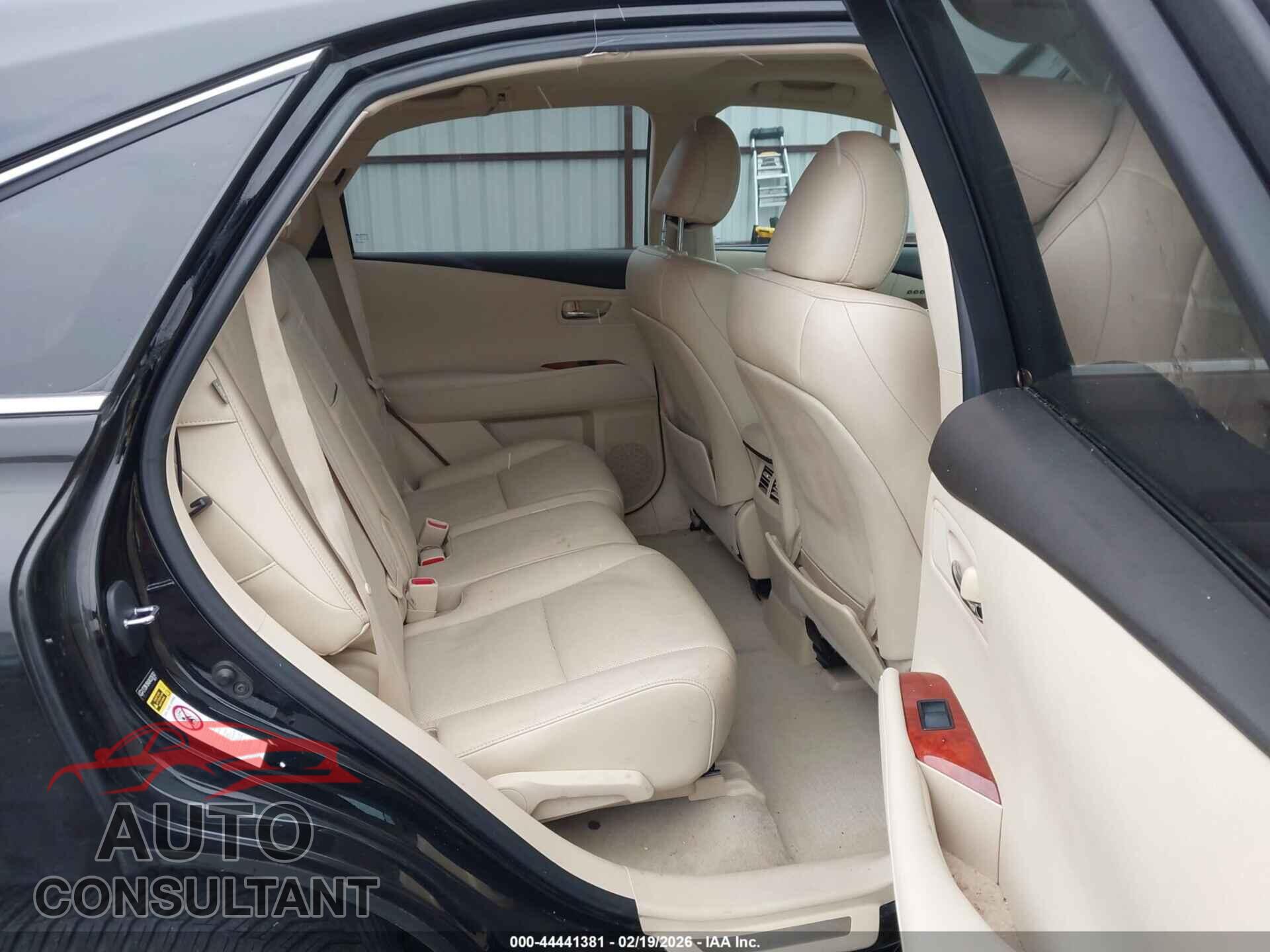 LEXUS RX 350 2010 - 2T2BK1BA0AC026762