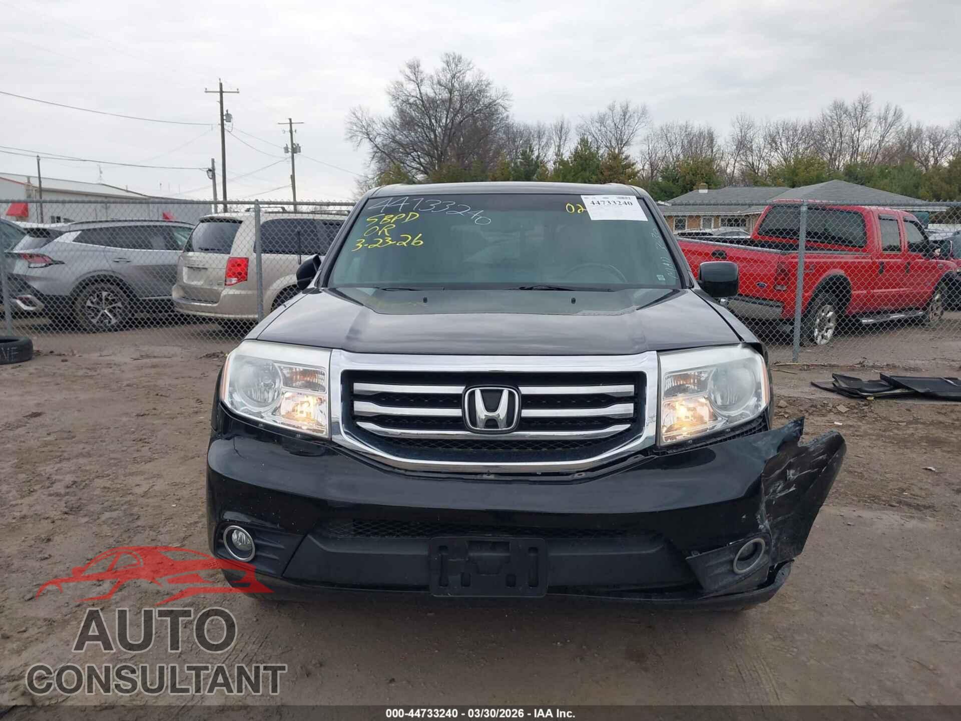 HONDA PILOT 2013 - 5FNYF4H60DB024260