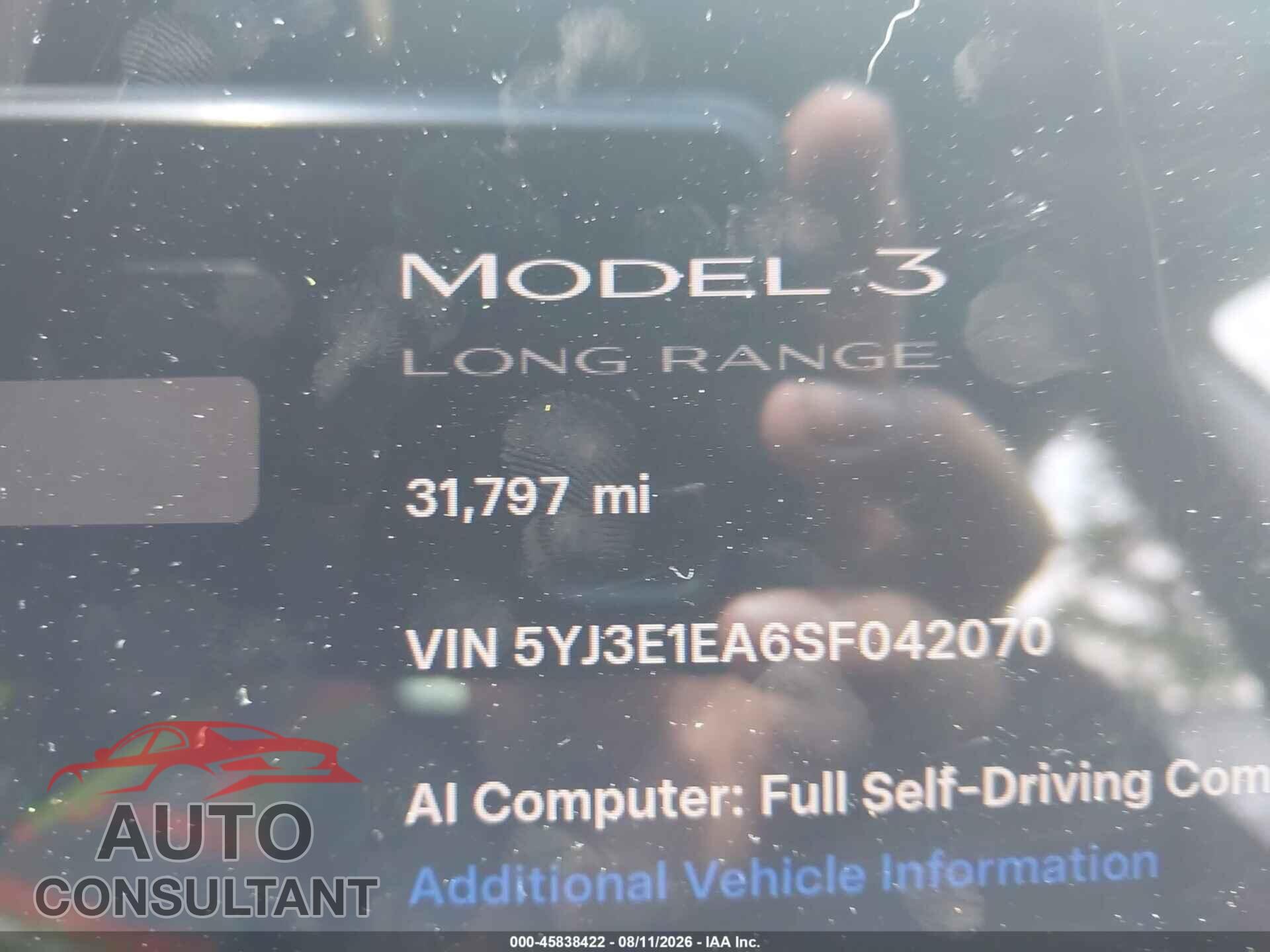TESLA MODEL 3 2025 - 5YJ3E1EA6SF042070