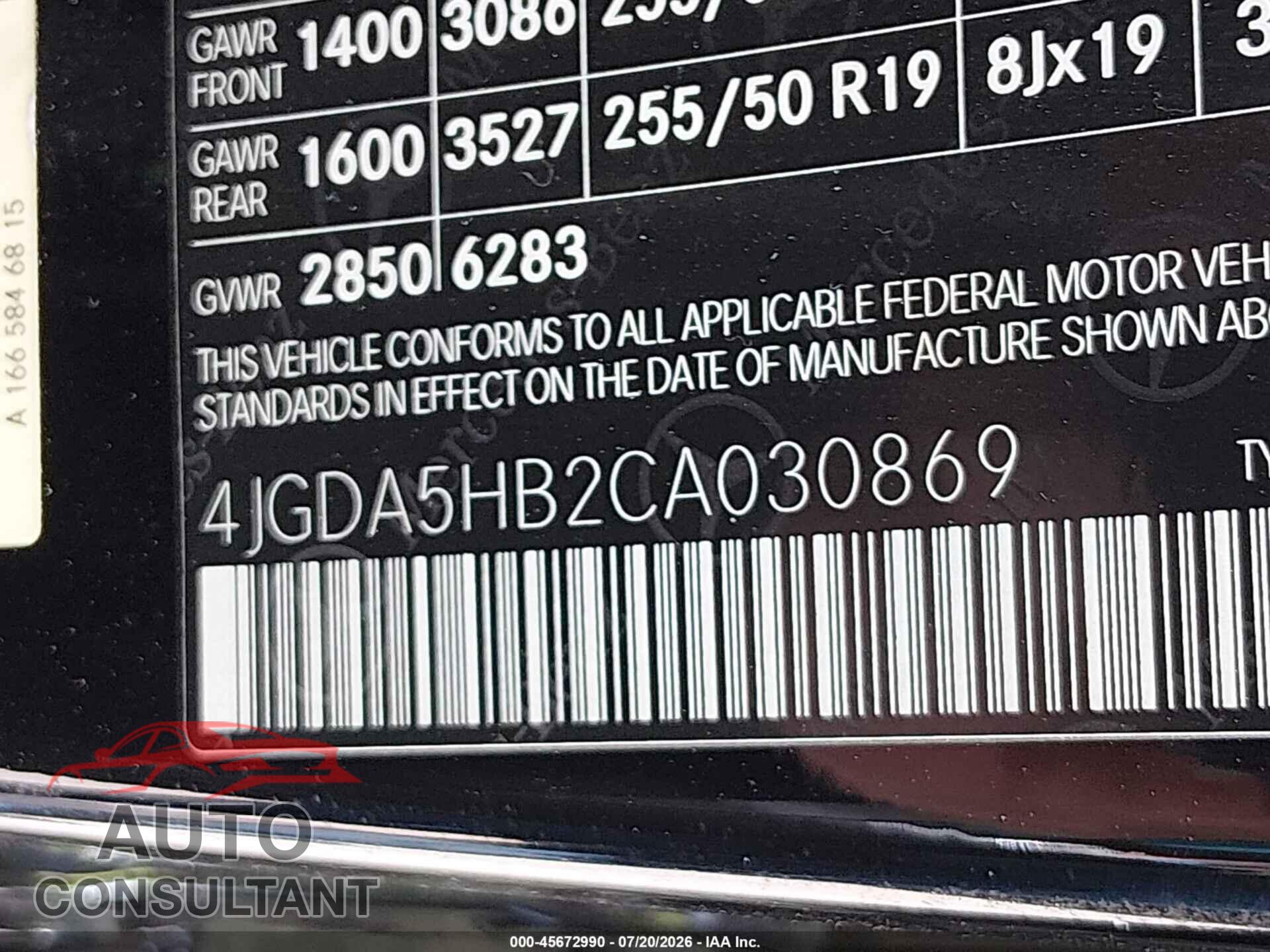 MERCEDES-BENZ ML 350 2012 - 4JGDA5HB2CA030869