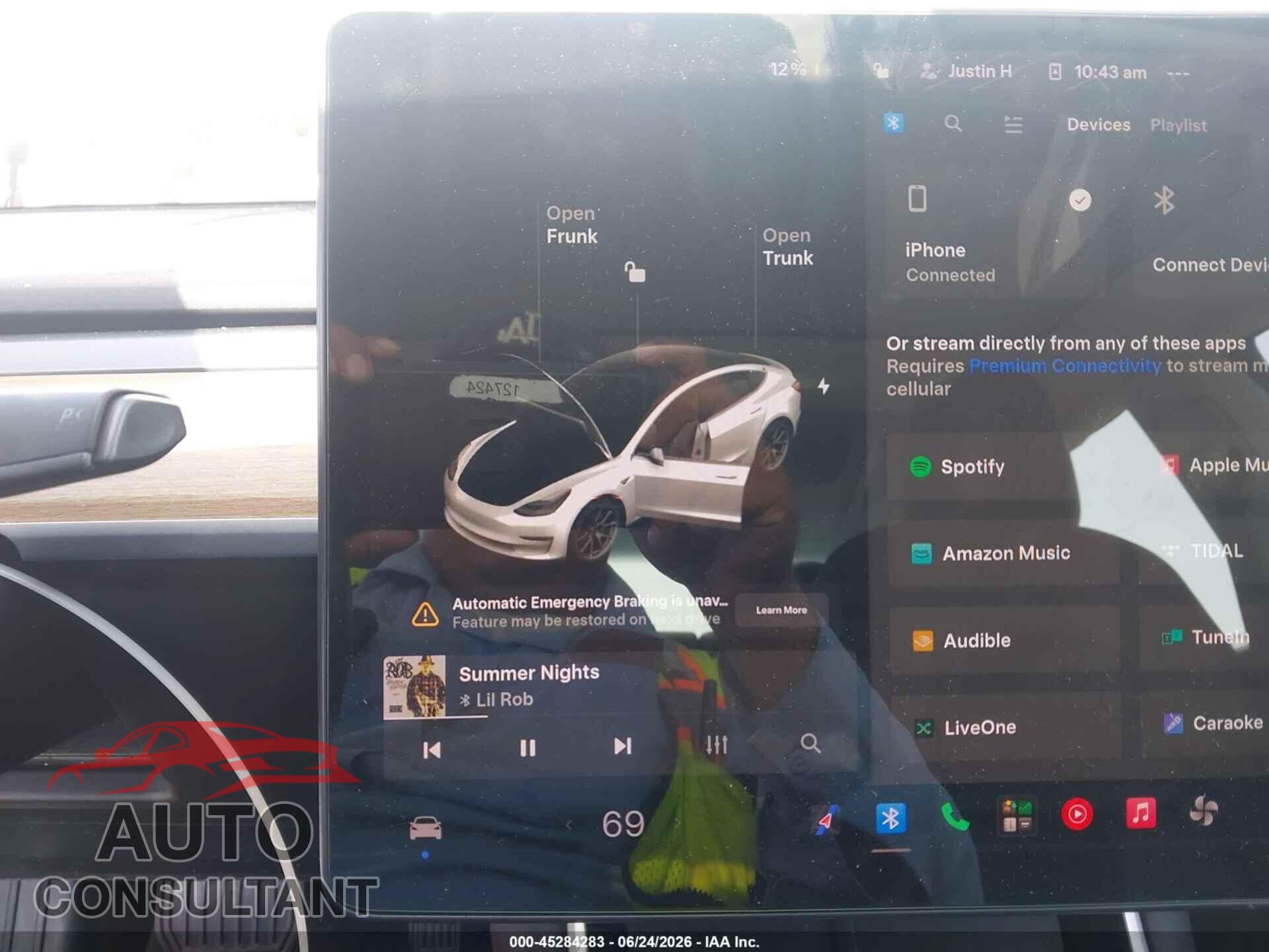 TESLA MODEL 3 2019 - 5YJ3E1EB1KF388004