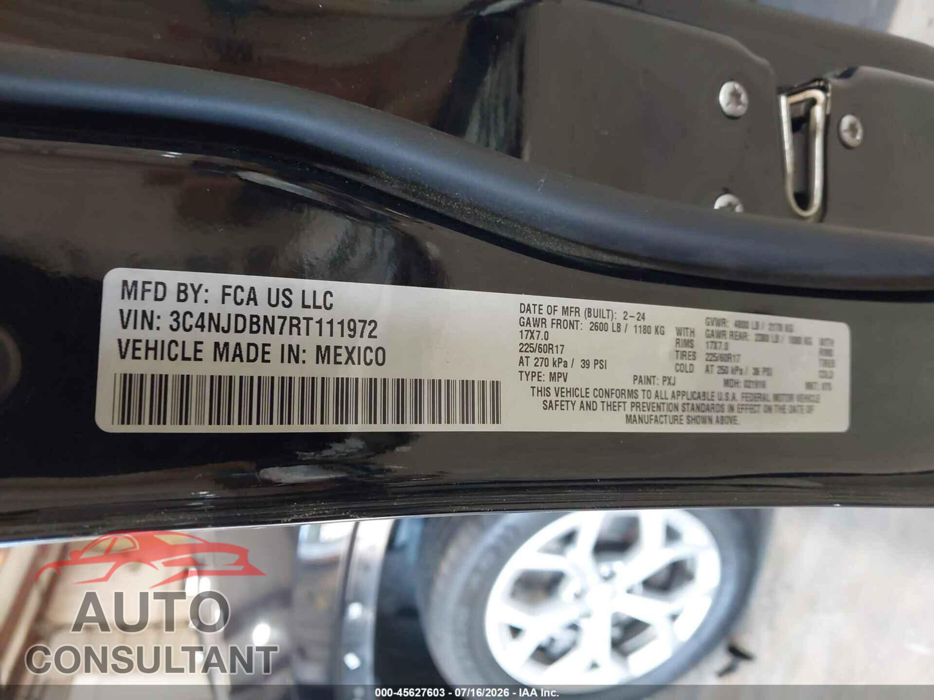 JEEP COMPASS 2024 - 3C4NJDBN7RT111972