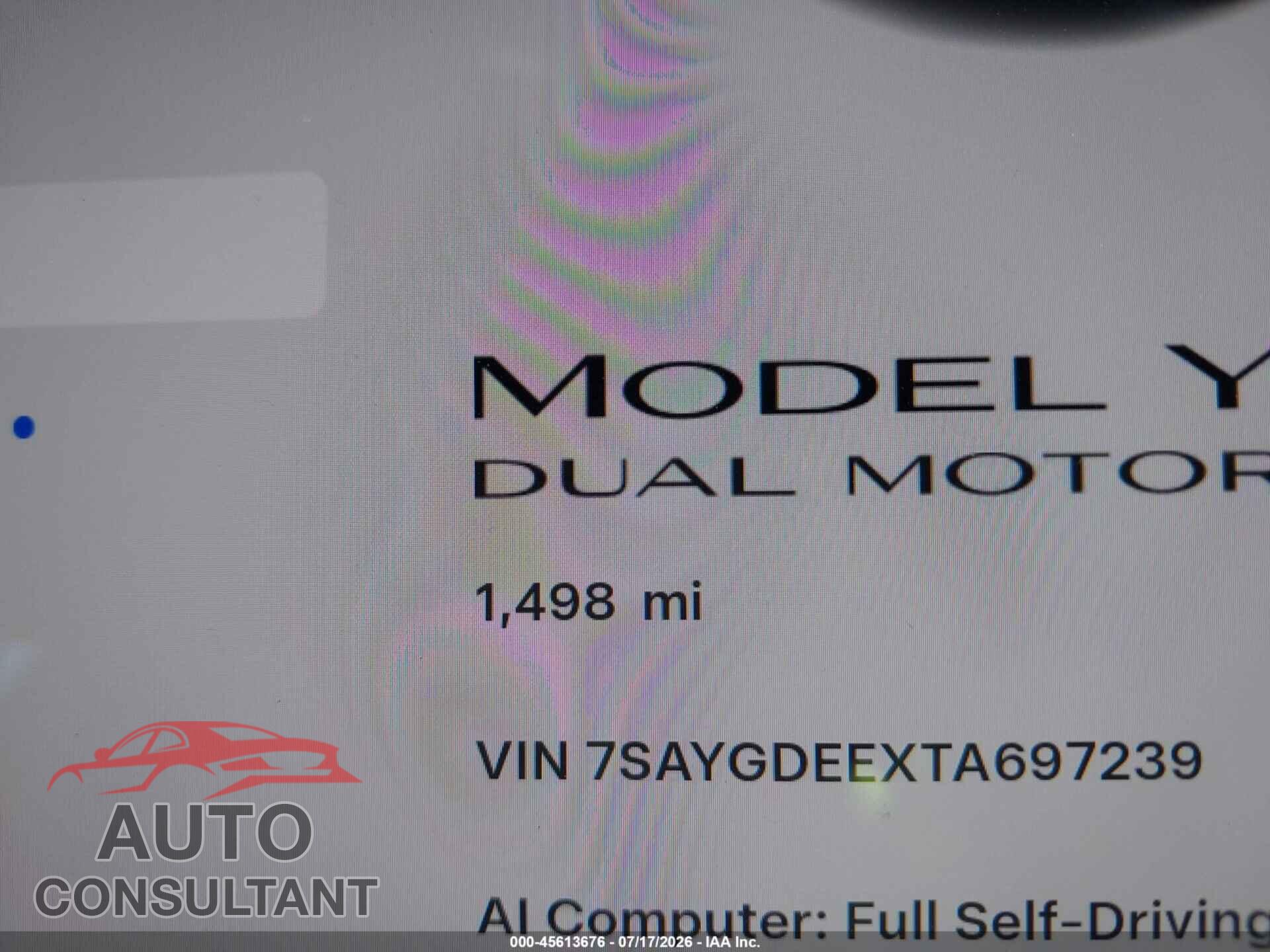 TESLA MODEL Y 2026 - 7SAYGDEEXTA697239